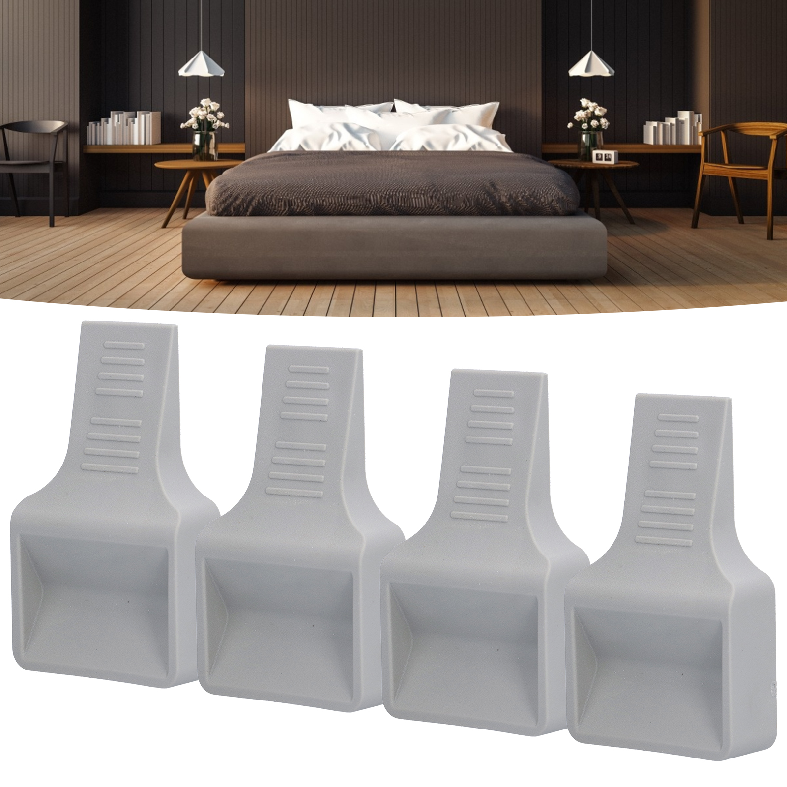 Grauer V-nut-kombinations-radstopper, Türstopper, Türschloss, Universeller Antirutschbefestiger Für Bett-, Stuhl-, Schrank- Und Geräterollen