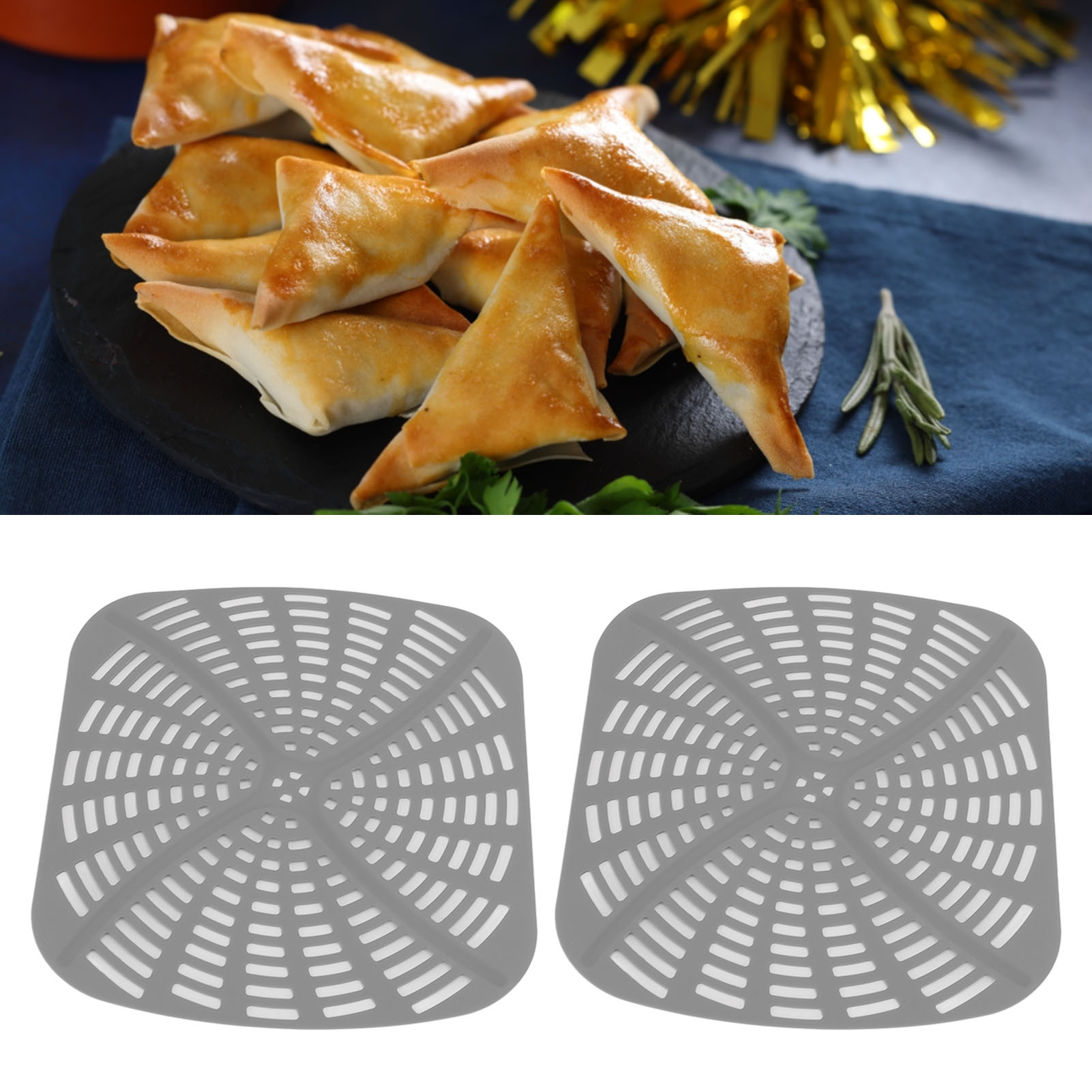 Wiederverwendbare Und Kratzfeste Silikonmatte Für Die Ninja Foodi Ag301 Heißluftfritteuse (grau)