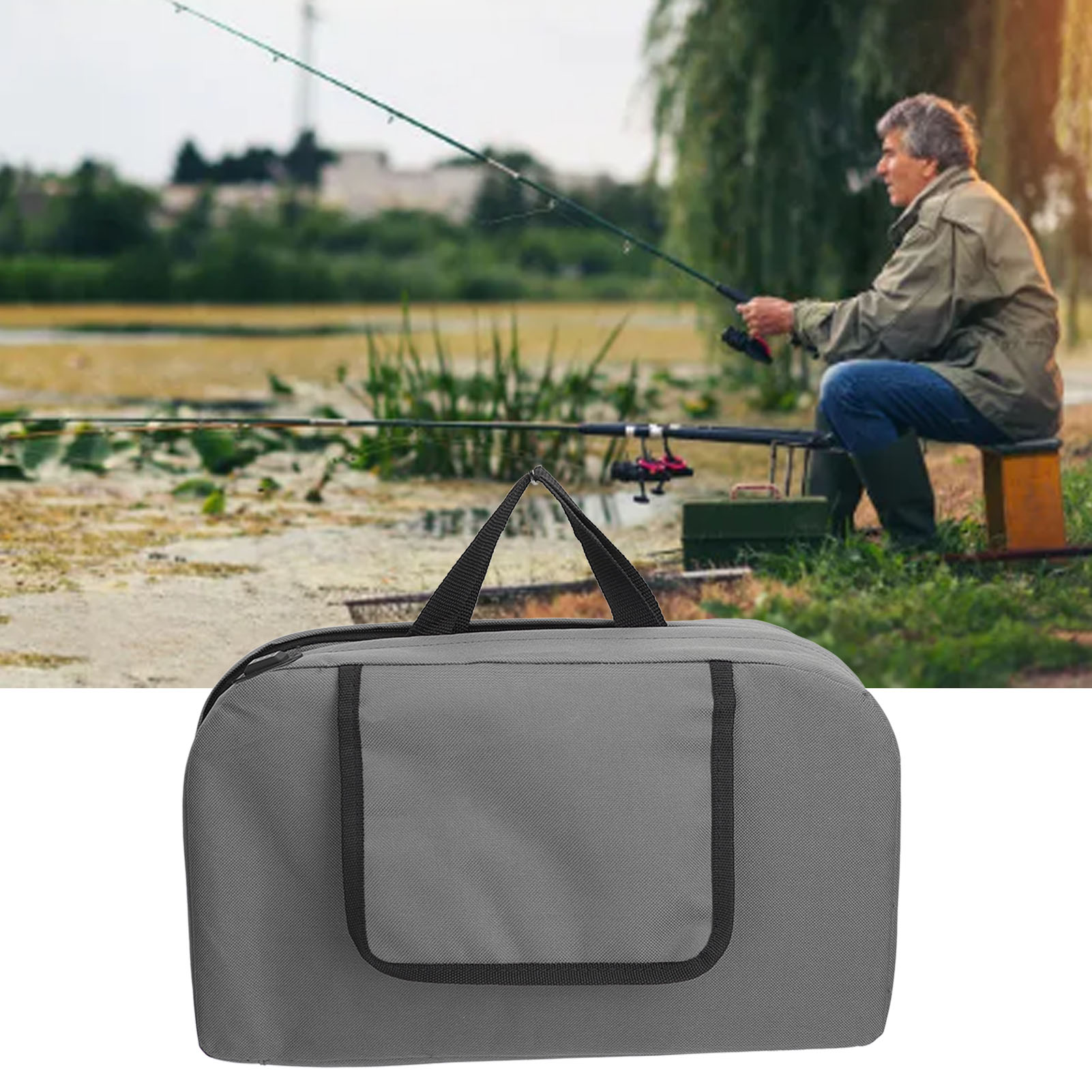 Faltbares Und Tragbares Beheizbares Sitzkissen Für Outdoor-camping Und Angeln Im Herbst Und Winter, Mit Drei Einstellbaren Stufen, Farbe: Grau.