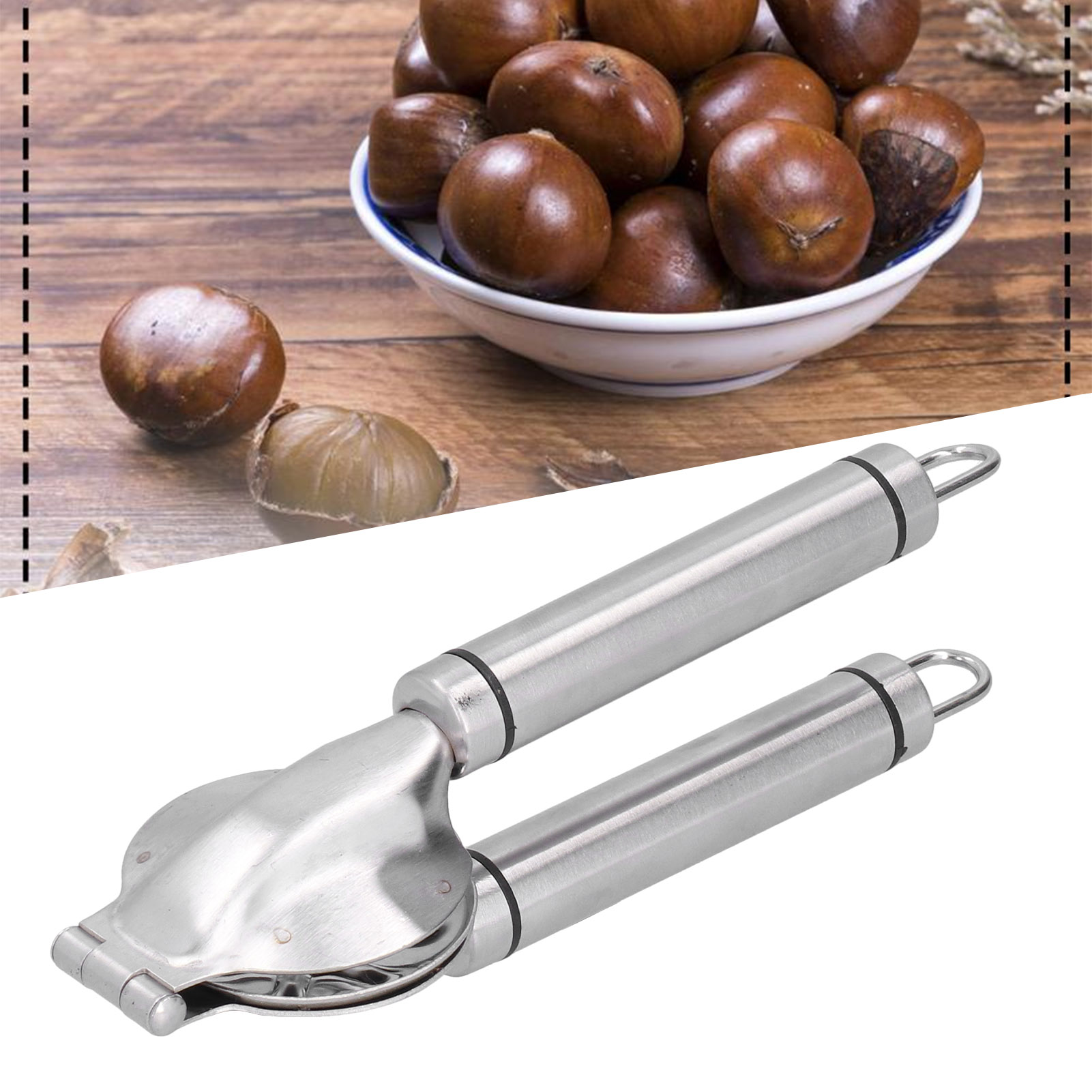 Kastanienöffner In Einer Farbenfrohen Schachtel, Kreuzzange Aus Edelstahl Für Kastanien, Nusszange, Kastanienschäler
