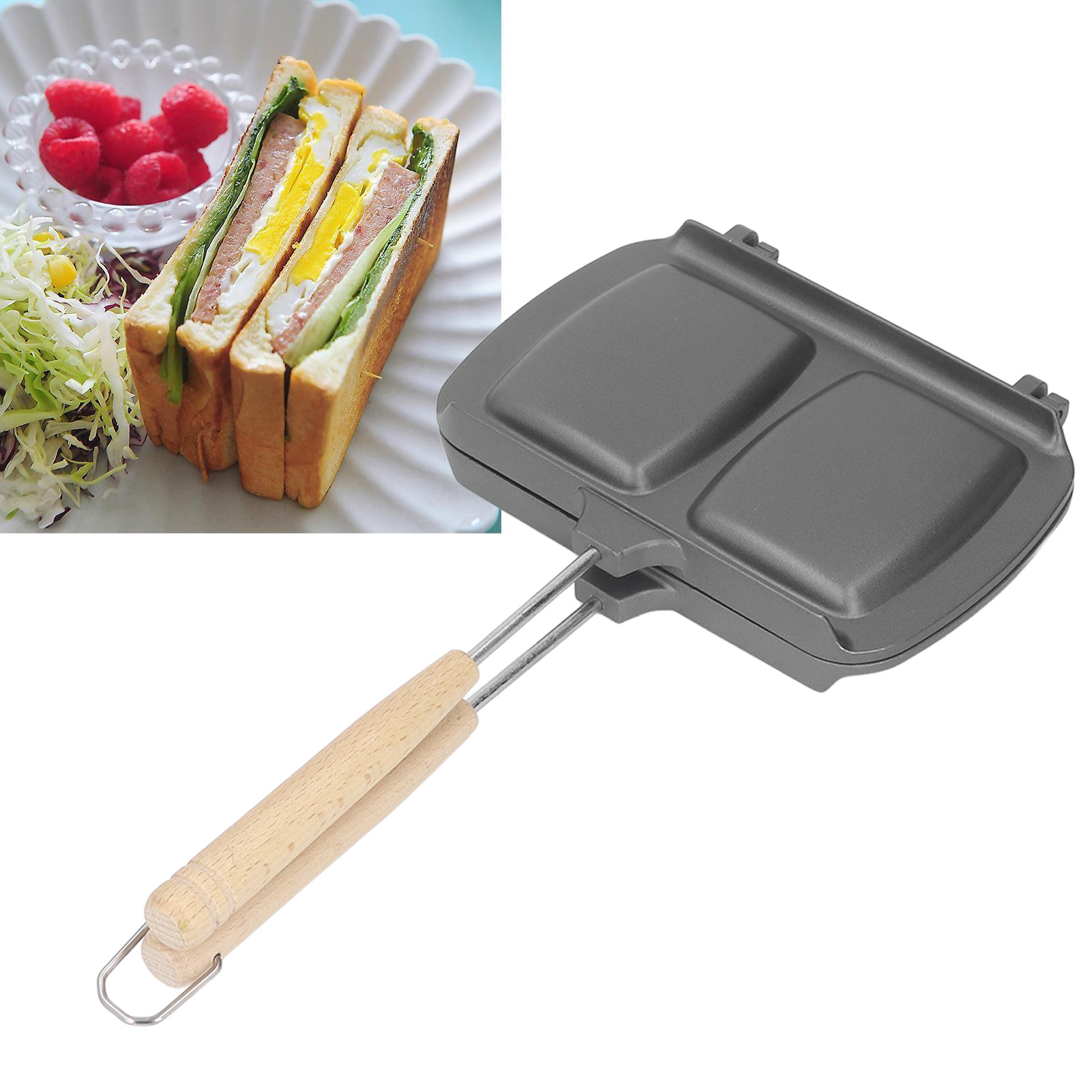 Große, Doppelseitige Sandwichpfanne, Flacher Boden, Beidseitig Nutzbar, Antihaftbeschichtung