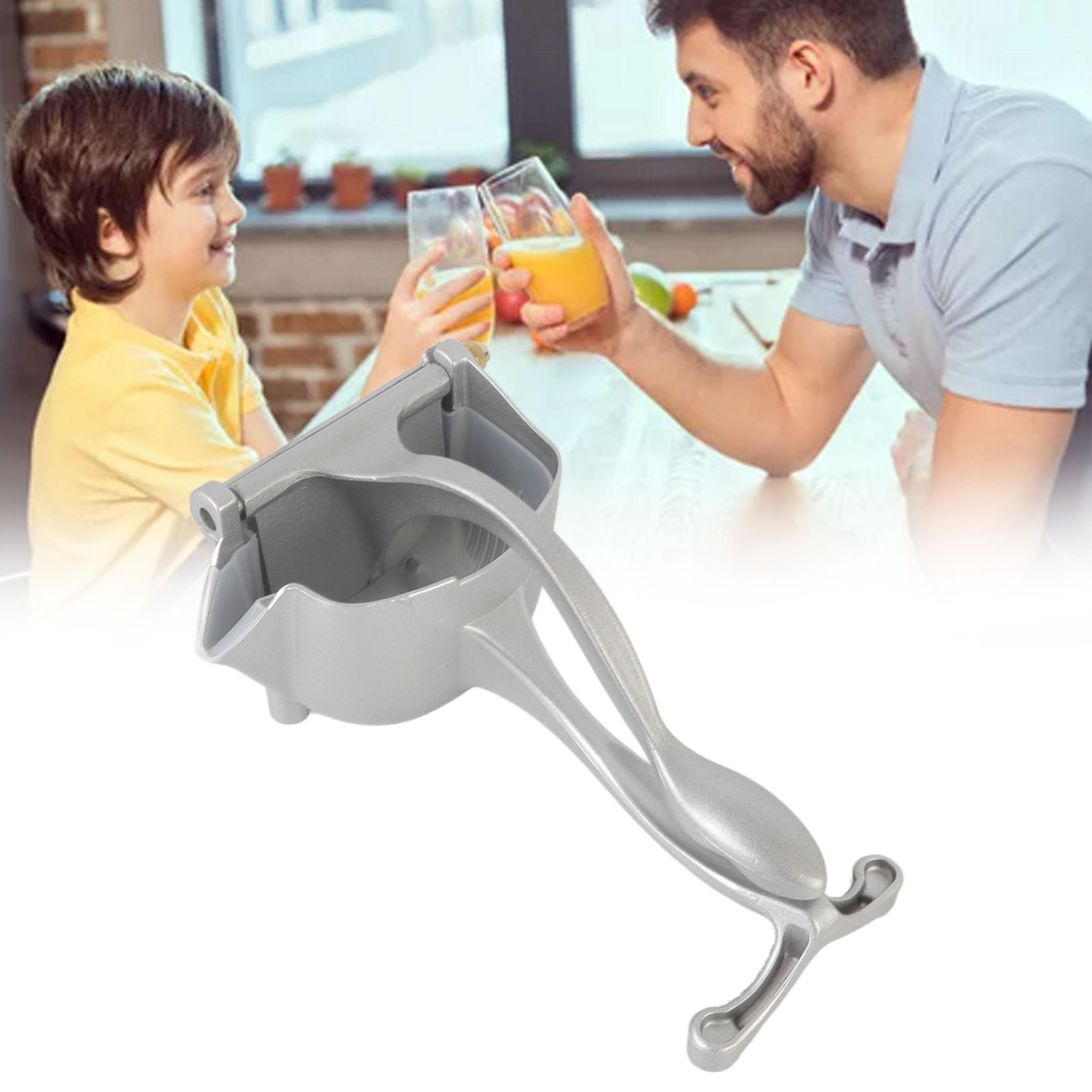 Tragbare, Multifunktionale Manuelle Zitruspresse Aus Aluminiumlegierung, Ideal Für Milchtee, Gastronomie Und Den Hausgebrauch. Mittelgroßer Silbergrauer Polypropylen-trichter.