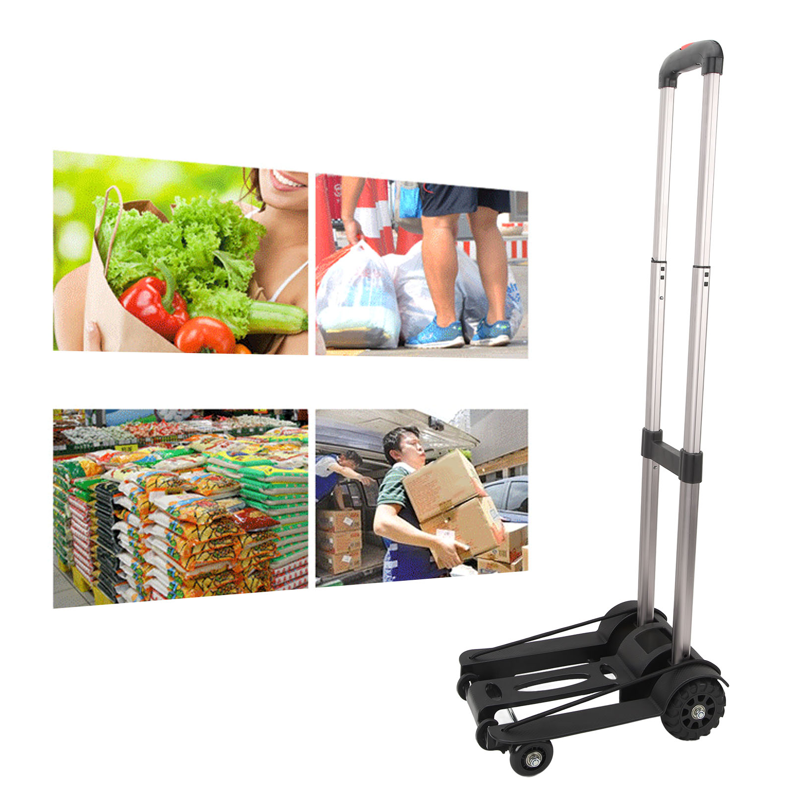 Klappbarer Trolley Mit Rädern, Tragbarer Tablettwagen/klappwagen, Geeignet Für Den Transport Von Gepäck, Reisen, Umzüge, Einkäufe Und Den Bürogebrauch.