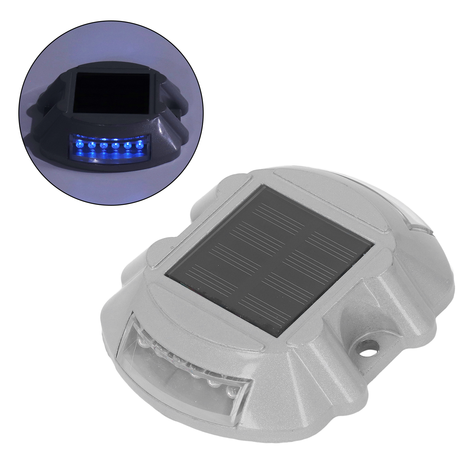 Solarbetriebenes Verkehrsschild, Verkehrsschild Aus Aluminiumguss, Hufeisenförmiges Verkehrsschild, Verkehrsschild, 12 Blinkende Blaue Leds