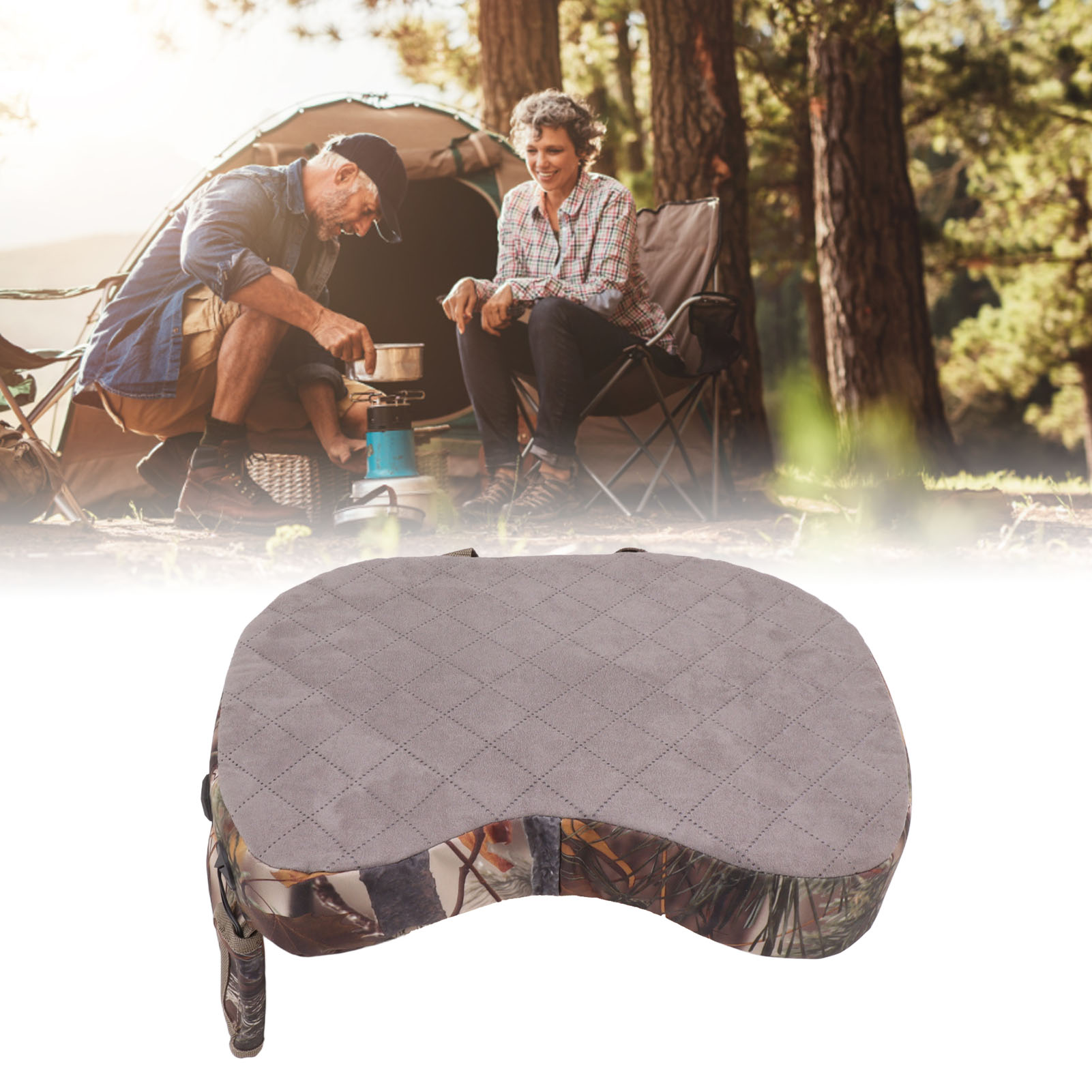 Camping, Jagen, Angeln, Bürostuhl, Dicke Heizmatte, Usb-anschluss, Dreistufig Verstellbare Heizmatte, Tarnmuster In Blattform