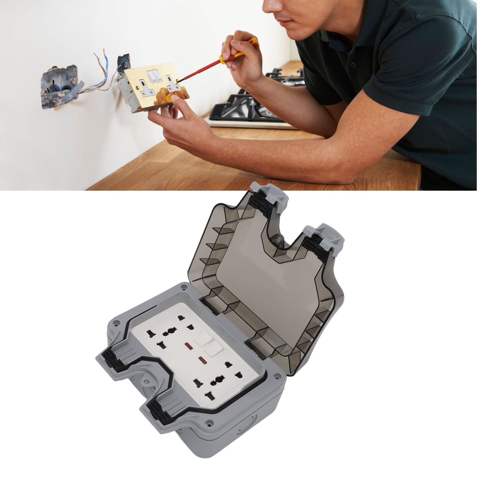 Ip66 13a/16a Wasserdichte Außensteckdose Und Schalterdose, Spritzwassergeschützte Aufputzdose Gemäß Europäischer Norm, Staubdichte Ladesteckdose, 250v.