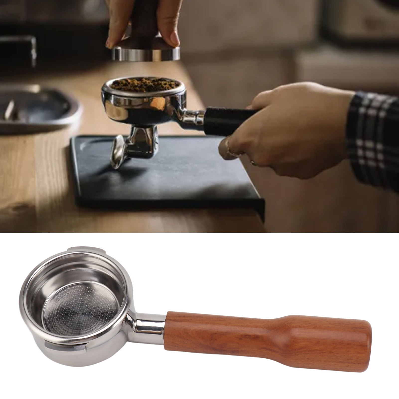 Breville Series 9 Universal-lenker, 58 Mm, Mit Zwei Griffen, Edelstahl, Modell C1, Palisander-finish