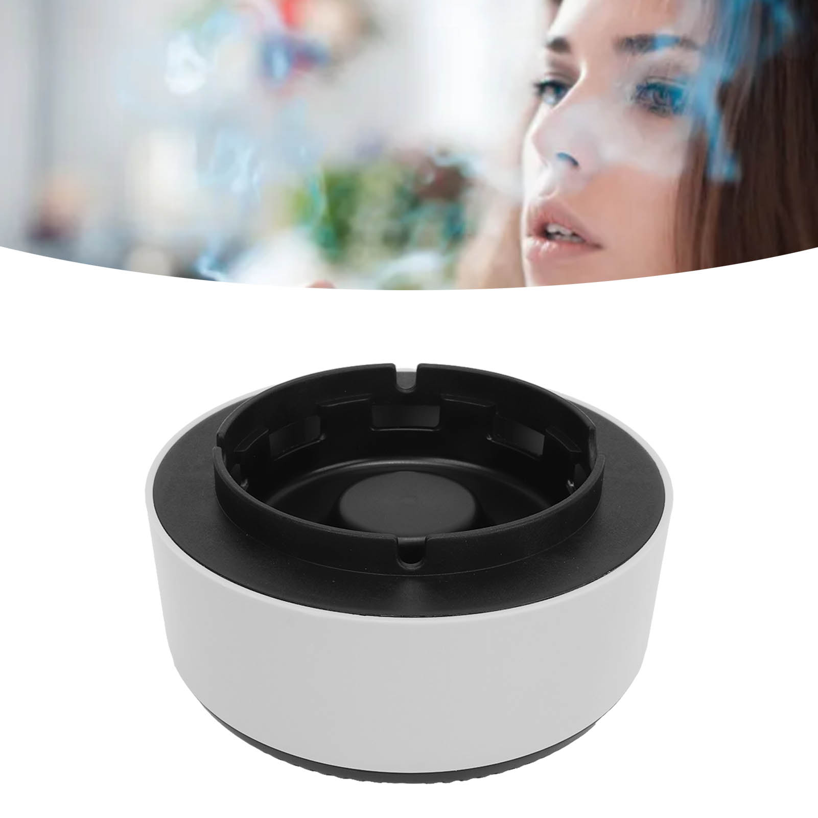 Intelligenter Und Stilvoller Aschenbecher, Passivrauchfilter, Luftreiniger, Rauchabzug Für Wohnzimmer/büro, Batteriebetrieben, Elegantes Grau