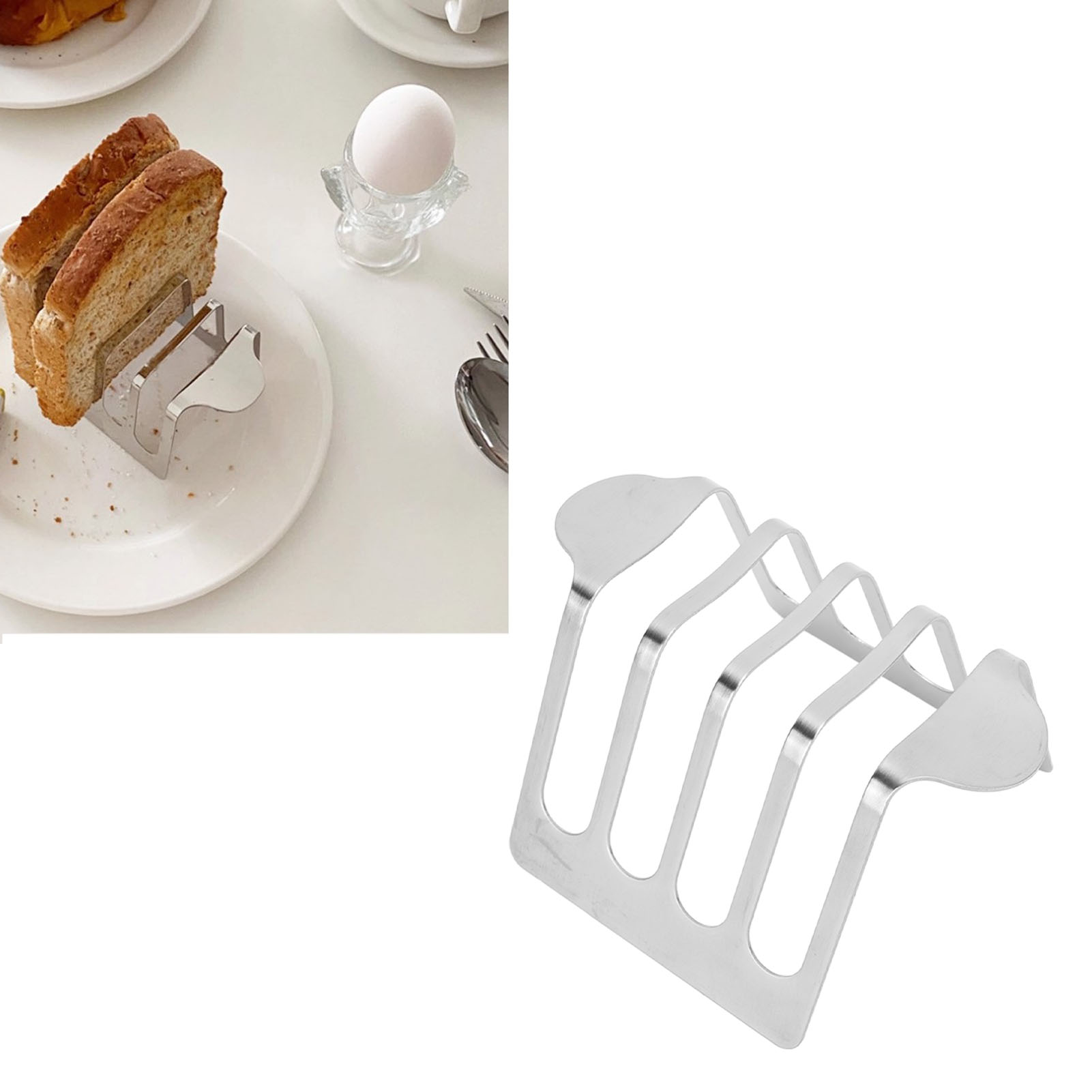 Toastständer Aus Edelstahl, Originales Besteck Im Western-stil, Frühstücksbrotschneider Und Ablagefach, Modell 1
