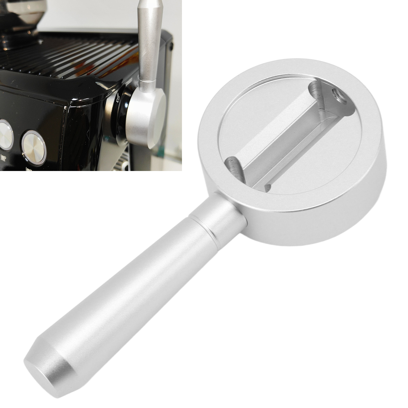 Silberner Verlängerungsgriff Für Breville Sage 870/875/876 Kaffeemaschinen.