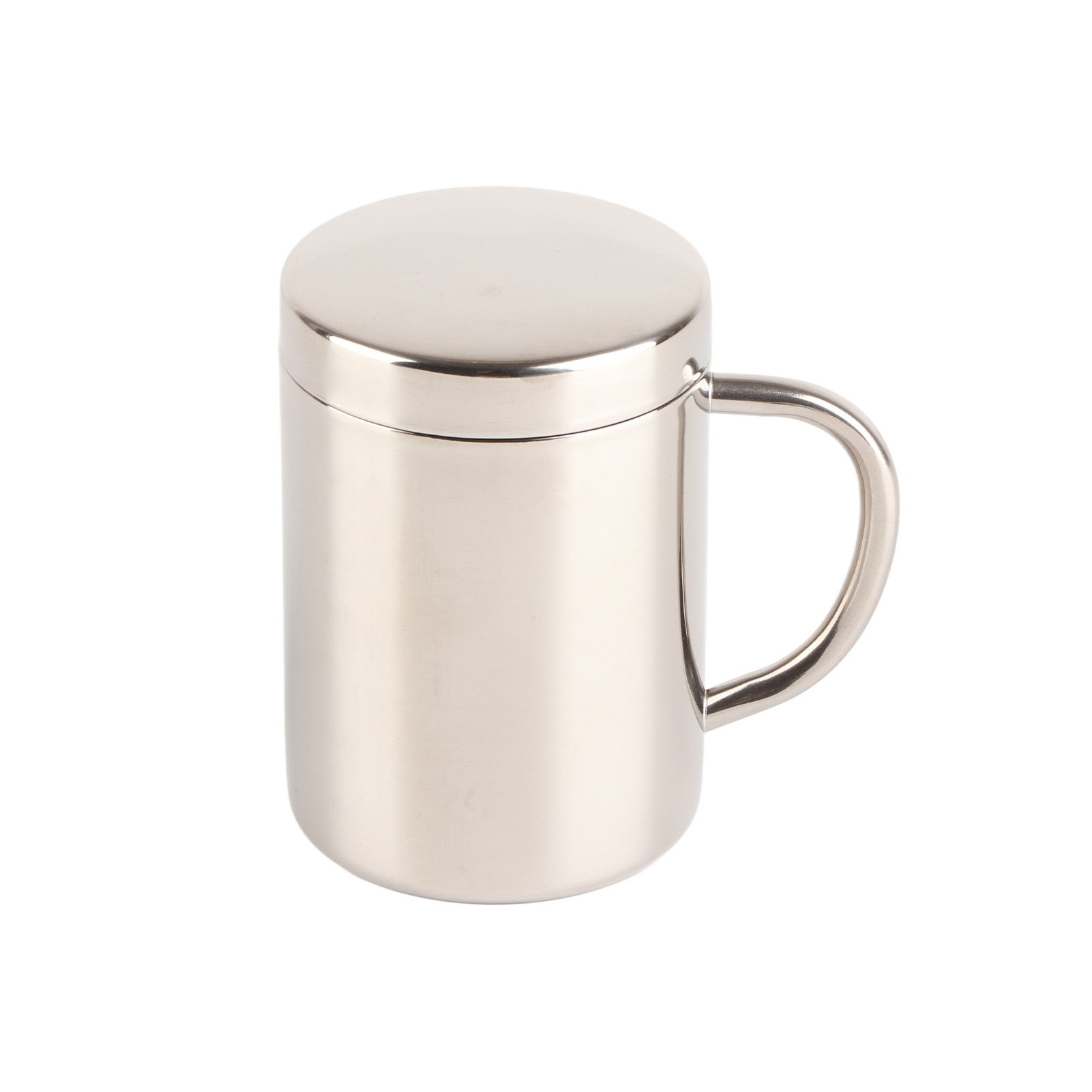 Schlichter Und Eleganter Kaffeebecher Aus Edelstahl 304 Mit Deckel, Großes Fassungsvermögen (400 Ml).