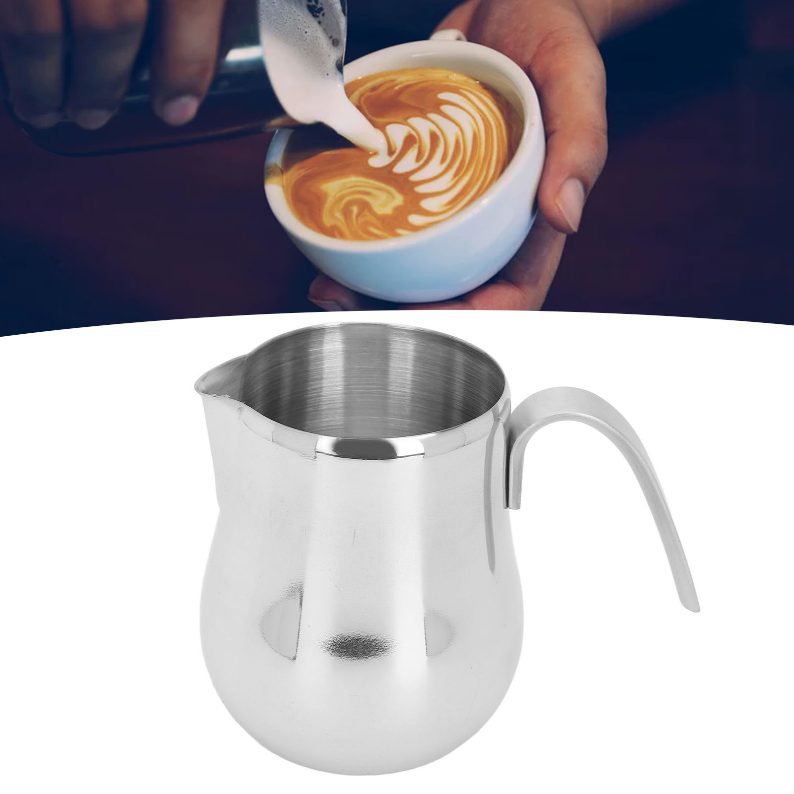 Mini-milchbecher Aus Edelstahl Mit 650 Ml Fassungsvermögen, Ideal Für Die Zubereitung Von Milch, Kaffee Oder Latte Macchiato Sowie Milchshakes.