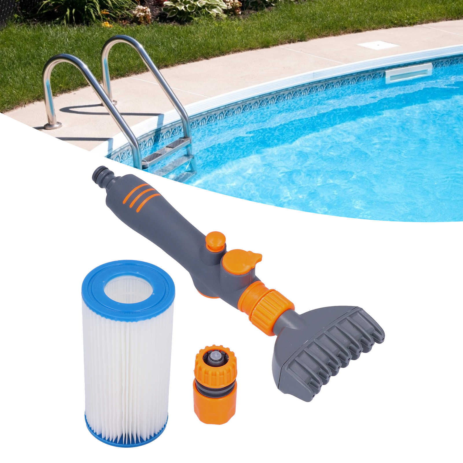 Schwimmbadreinigungsset, Poolfilterpapierkartusche, Filterreinigungsbürstenset