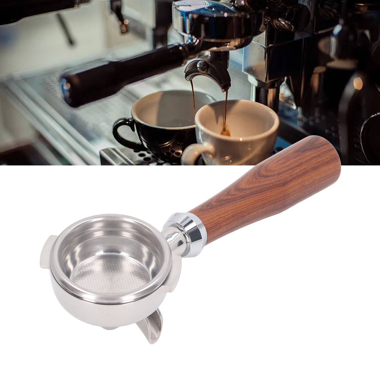 Nuova Kaffeemaschine Mit Doppelauslauf, 58 Mm, Edelstahlgriff, Klassisches Modell E, Palisander-finish