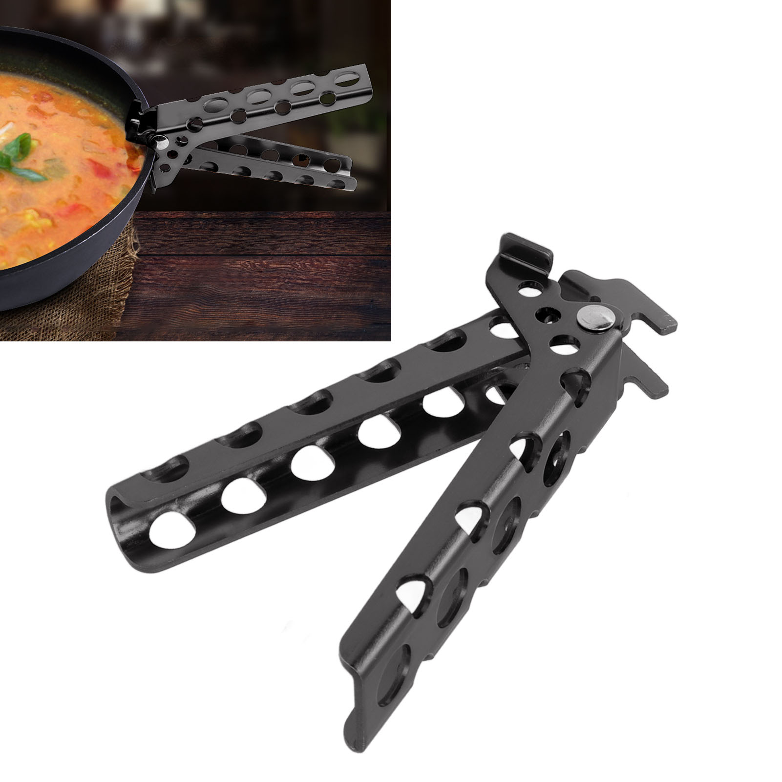 Camping-topfzubehör, Topfzange Aus Hitzebeständiger Und Rutschfester Aluminiumlegierung, Camping-topfzange, Bratpfannenzange, Grau.