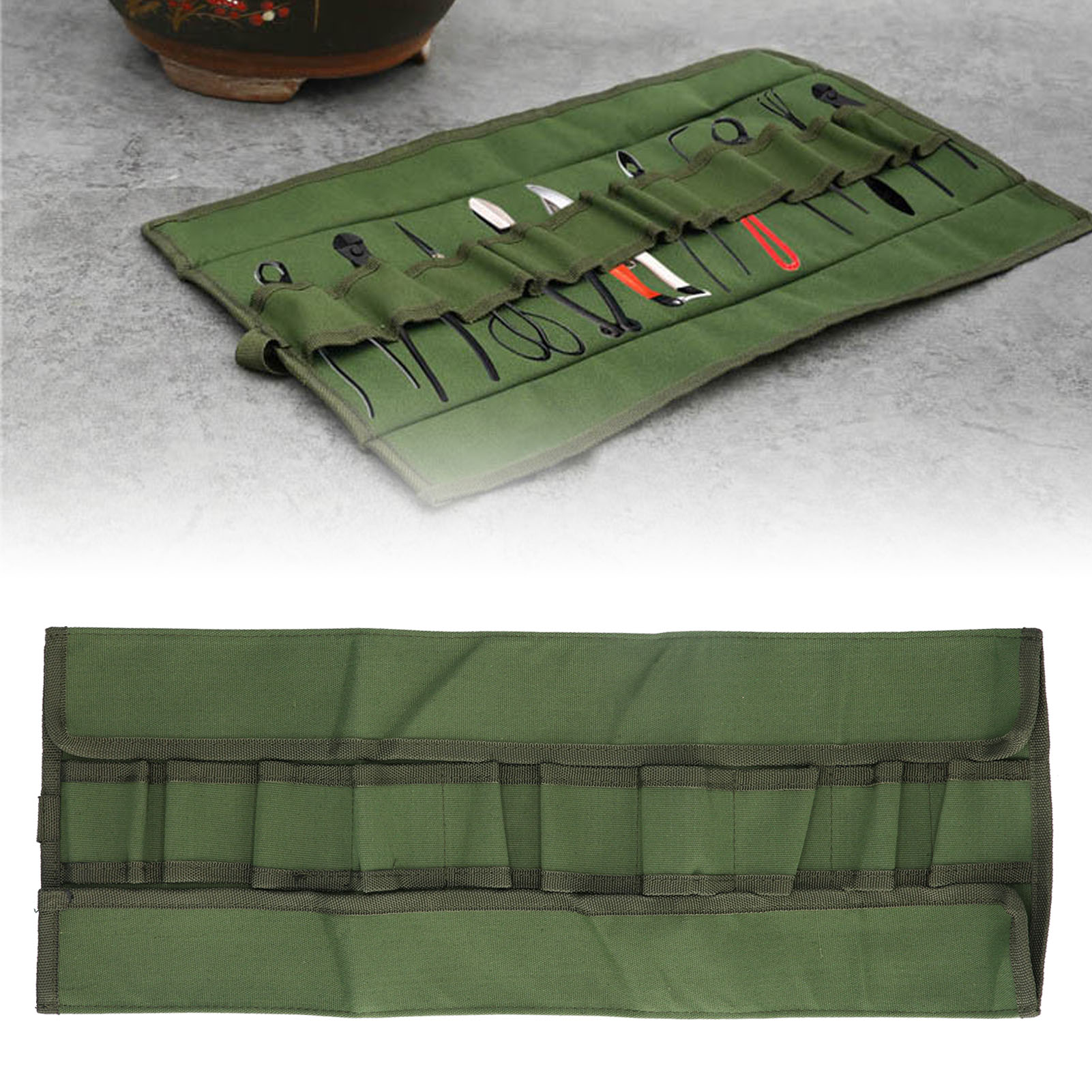 Wasserdichte Werkzeugtasche Aus Canvas, Aufbewahrungstasche Für Gartengeräte, Grün