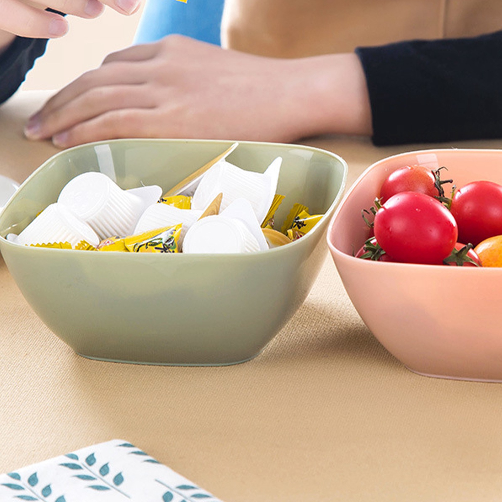 Quadratischer Obstteller, Salatschüssel, Teller Mit Obst Und Melonenkernen, Süßigkeiten- Und Snackteller, Schale Für Trockenfrüchte