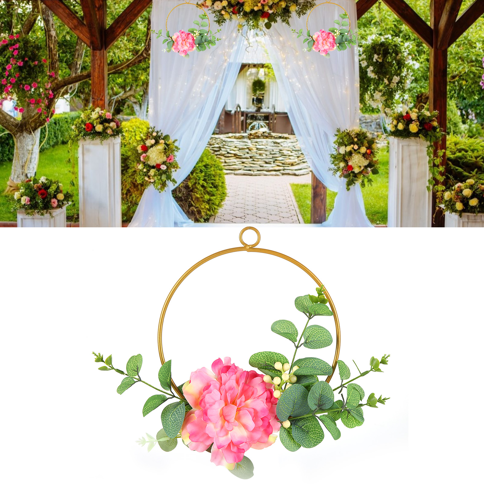 Handgefertigter Blumenkranz Für Brautjungfern, Kreative Wanddekoration, Unregelmäßiger Blumenkranz, Florale Kunstprodukte, Deckendekoration Für Innenräume, Blumenkranz Sph-5638
