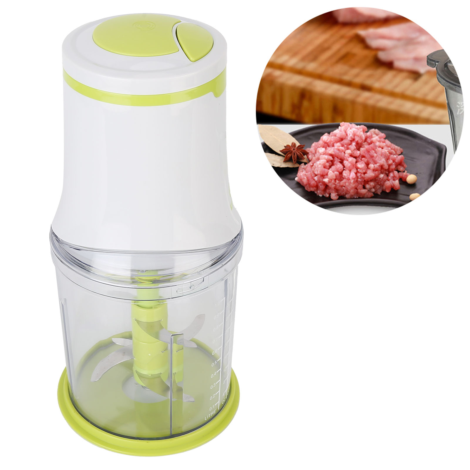Elektrischer Fleischwolf (550 W), Babynahrungsmixer, Knoblauch- Und Chili-mixer, Europäischer Standard 220 V, Grün