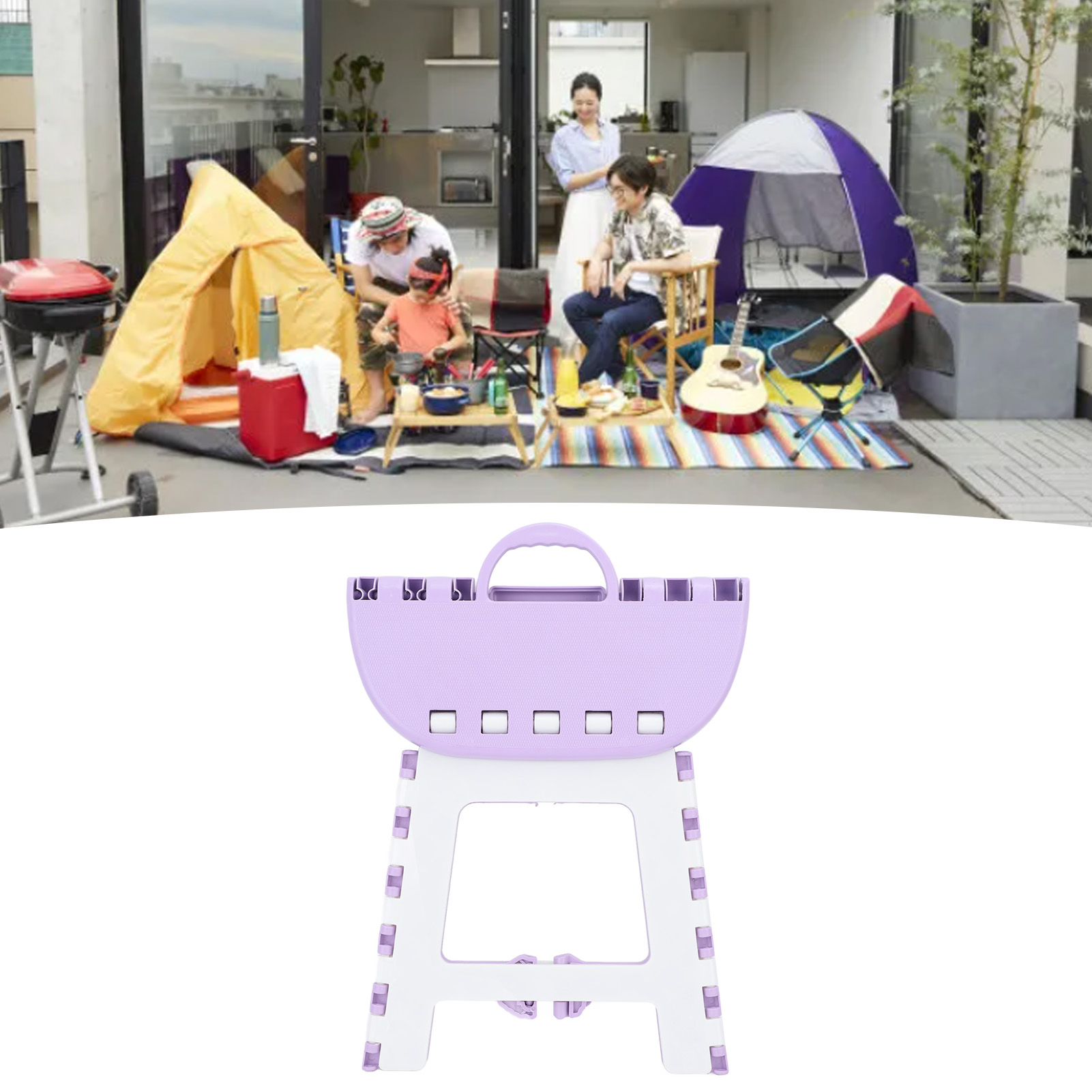 Klappstuhl, Für Den Heimgebrauch, Klapphocker, Camping, Outdoor, Tragbarer Hocker Für Erwachsene Und Kinder, Angelstuhl, Esszimmerstuhl, Helllila, Kleine Größe.
