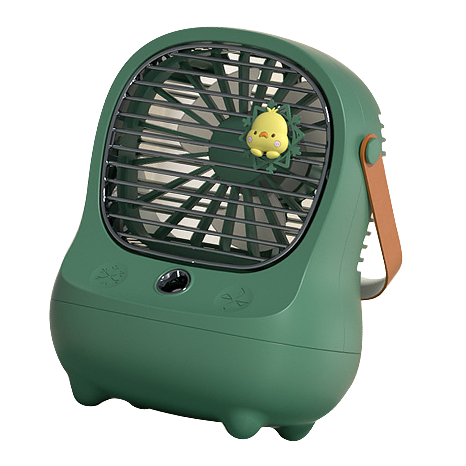 Sprühventilator Für Den Schreibtisch, Windmühlenstil, Mini-usb-wiederaufladbarer Ventilator, Grün.