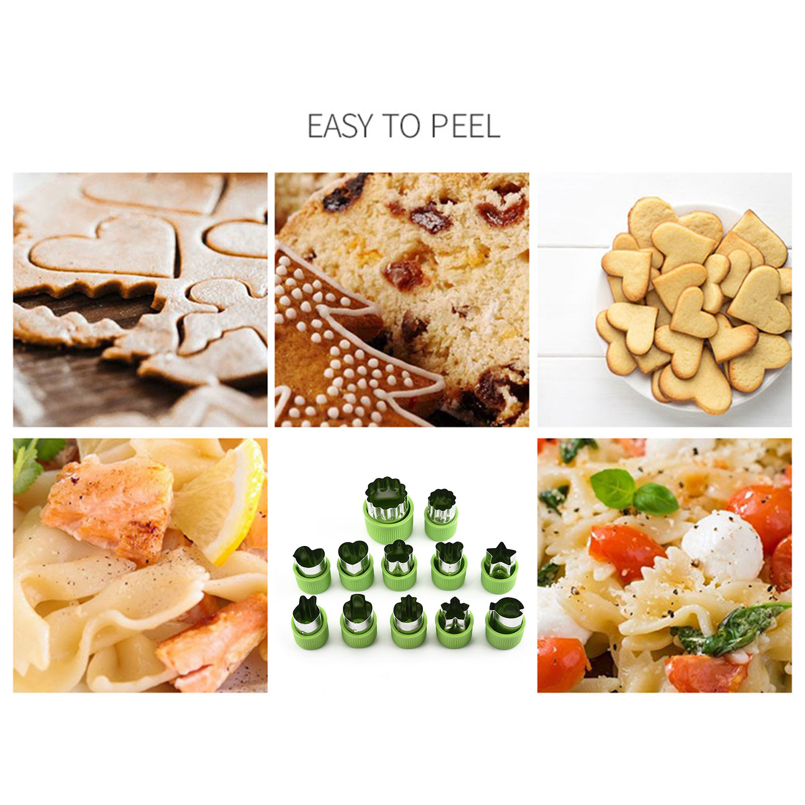 Cm-12 Edelstahl-ausstechformen (12-teilig), Obst- Und Gemüseausstecher, Obstwaffelform (12-teilig), Obst- Und Gemüseblumenform