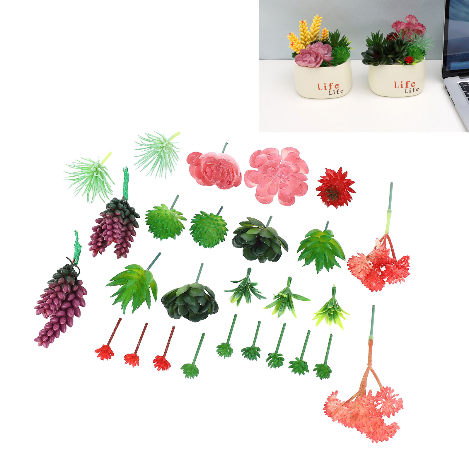 Beliebtes Diy-sukkulenten-pflanzenset (einzelne Sukkulente, Künstliche Blume, Miniatur-landschaftszubehör Ta28-2)