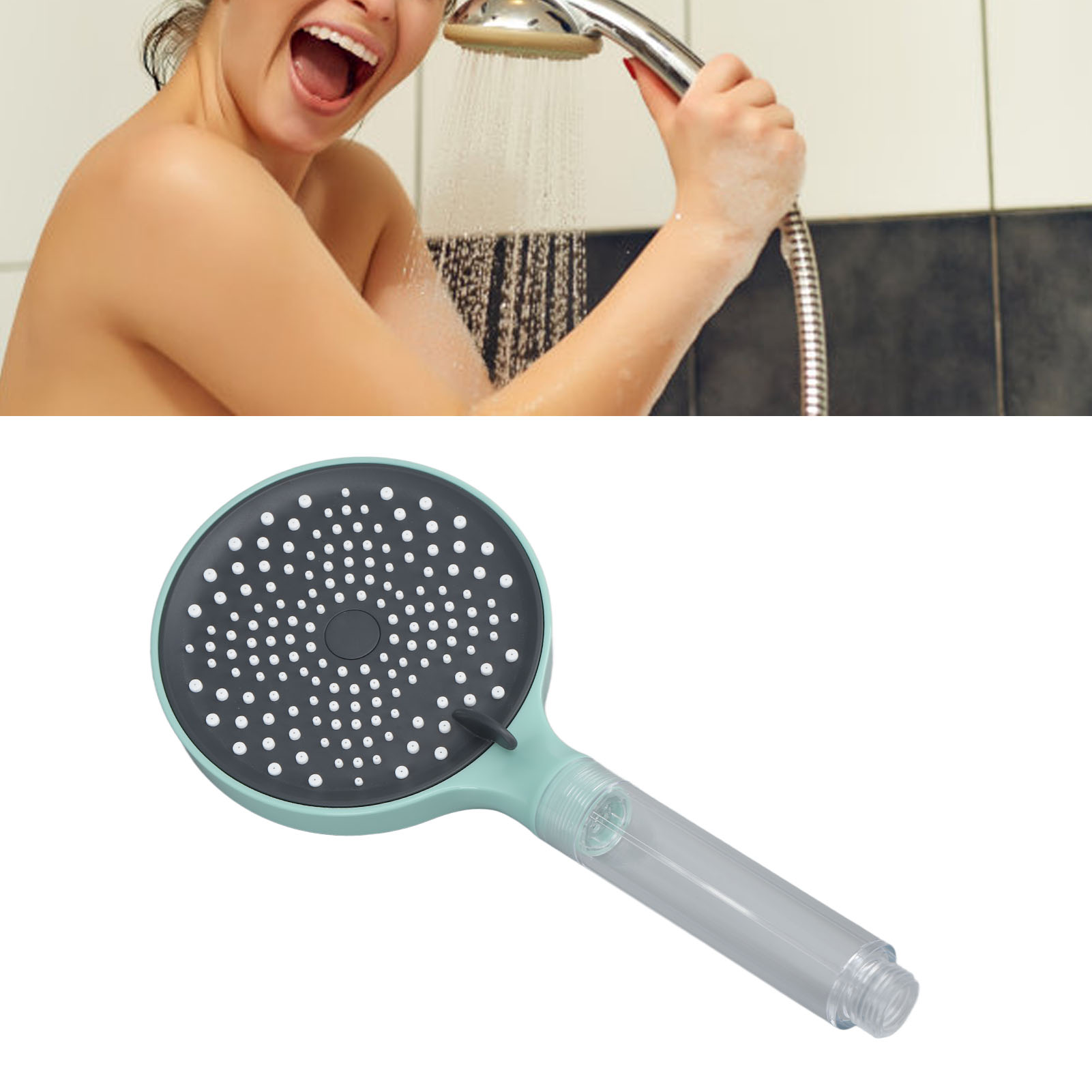 Duschkopf Mit 3 Funktionen, Duschkopf Mit Druckverstärkung, Duschkopf-set (grün)