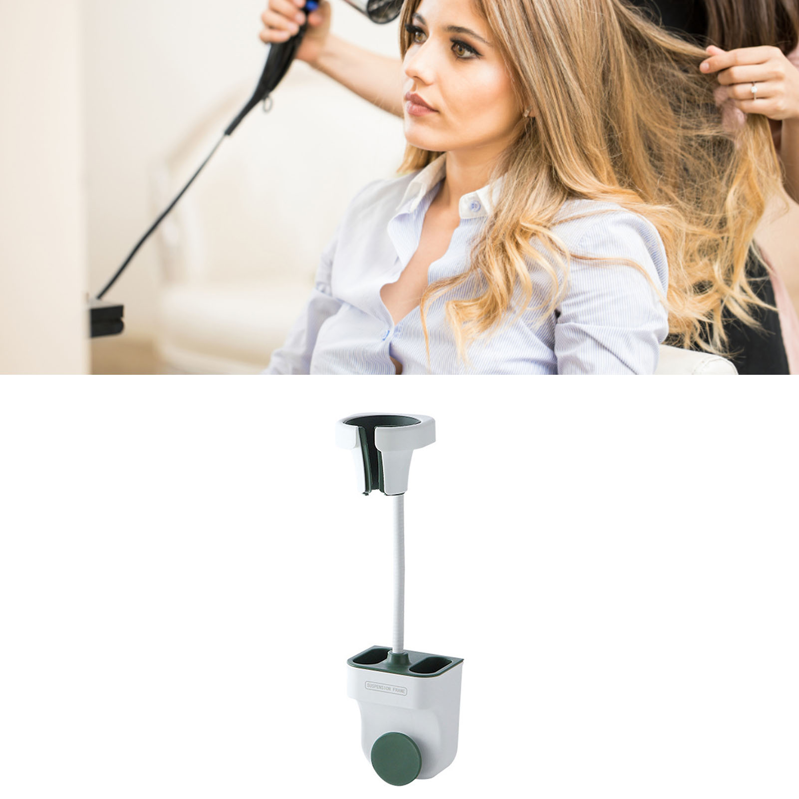 Lazy Hair Wandhalterung Für Haartrockner, Kein Bohren Erforderlich, Für Badezimmer, Mit Freihändiger Duschkopfbefestigung, Grün.