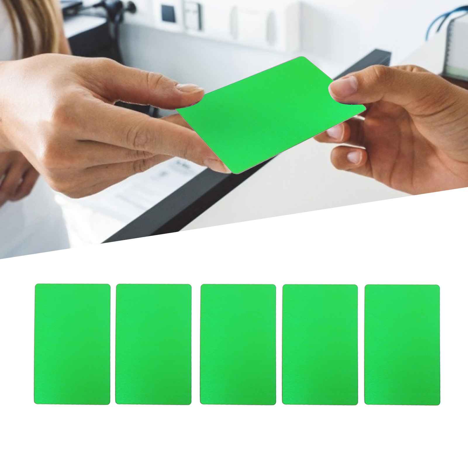 Lasermarkierung Von Aluminiumblechen, Gravur Von Visitenkarten, Prüfgeräte, Glasfasermaschine Aus Aluminium-magnesium-legierung, Grüne Visitenkarte