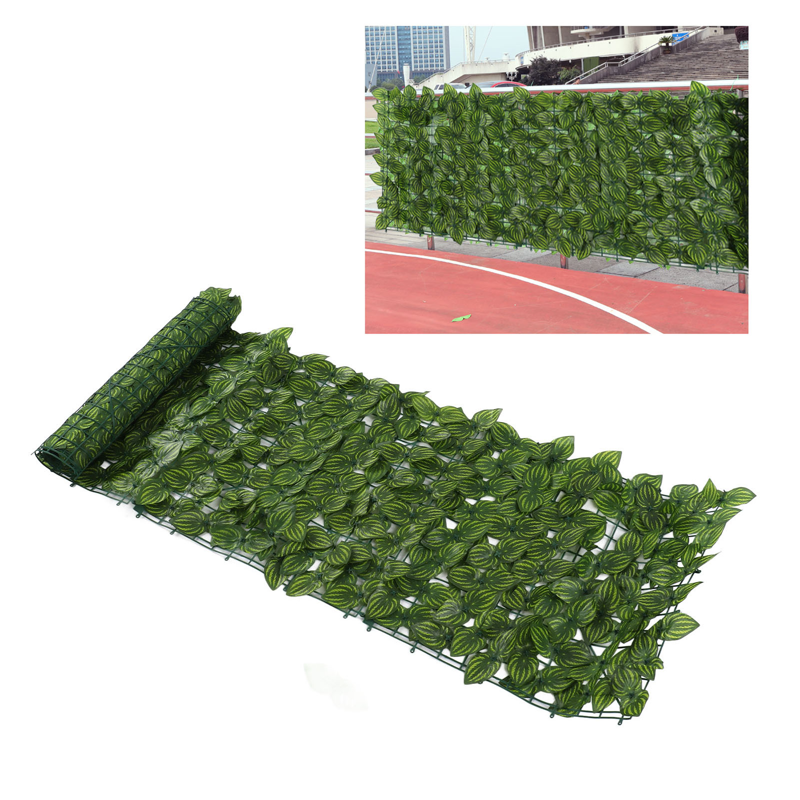 Künstliches Kunststoff-zaunnetz Mit Blättern, Balkongeländer, Künstliche Kletterpflanzen, Gartendekoration, Künstlicher Zaun, Geländer, Bedruckte Wassermelonenblätter, 0,5 X 3 M