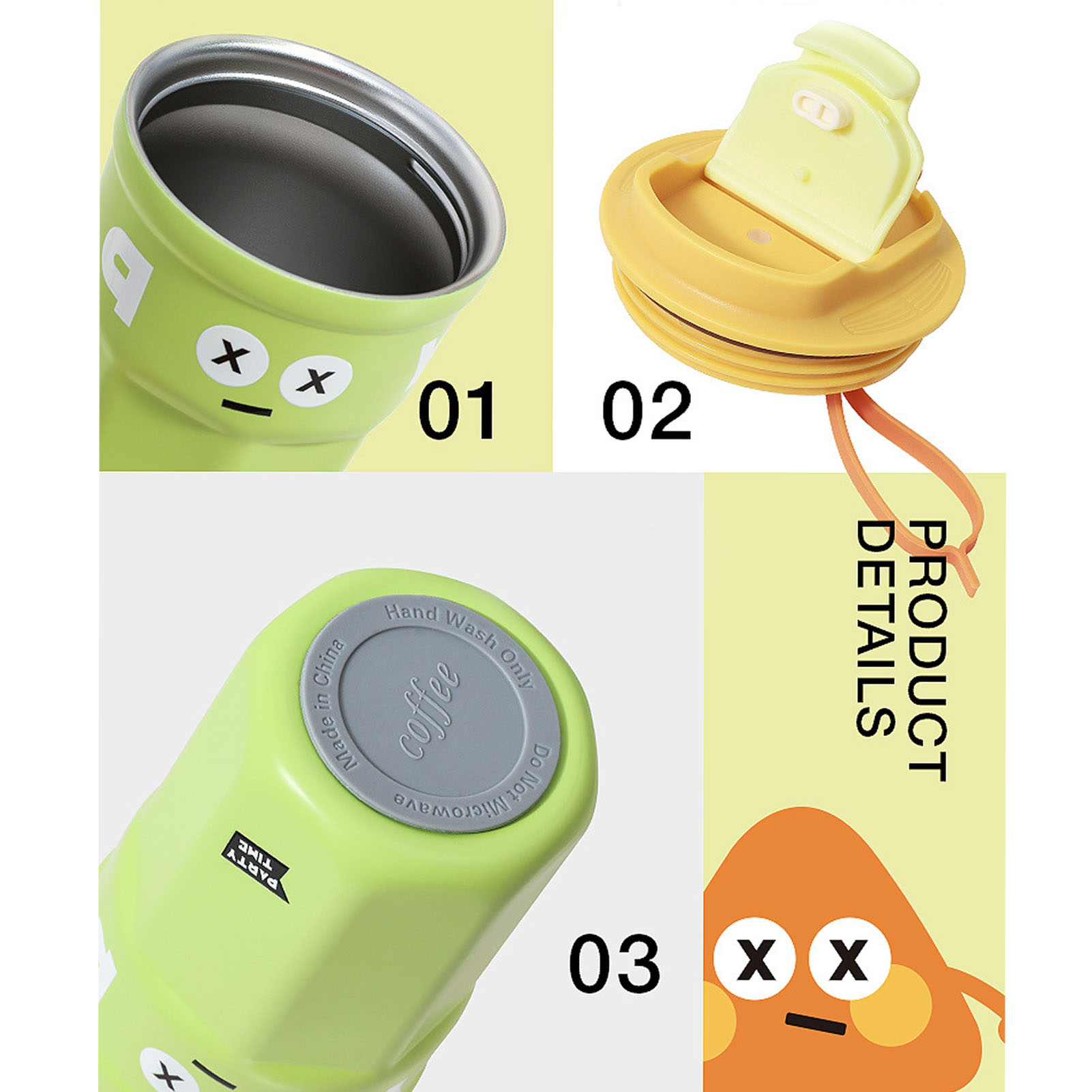 Trendige Und Stylische Kaffeethermoskanne 316, Großes Fassungsvermögen, Anspruchsvolles Design, Instagram-tauglich, Praktisch Und Tragbar, Grün, 400 Ml.