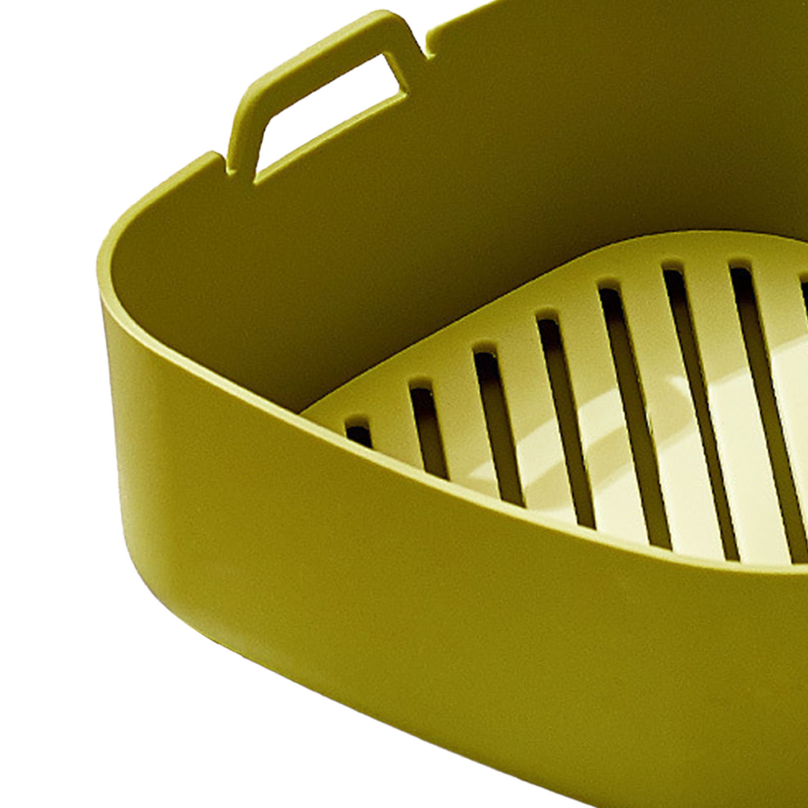 Dicke Silikonschüssel Für Heißluftfritteuse, Hitzebeständige Matte Für Den Hausgebrauch, Backblech Für Backofen Und Grill, Rundes Kochutensil, Grün.