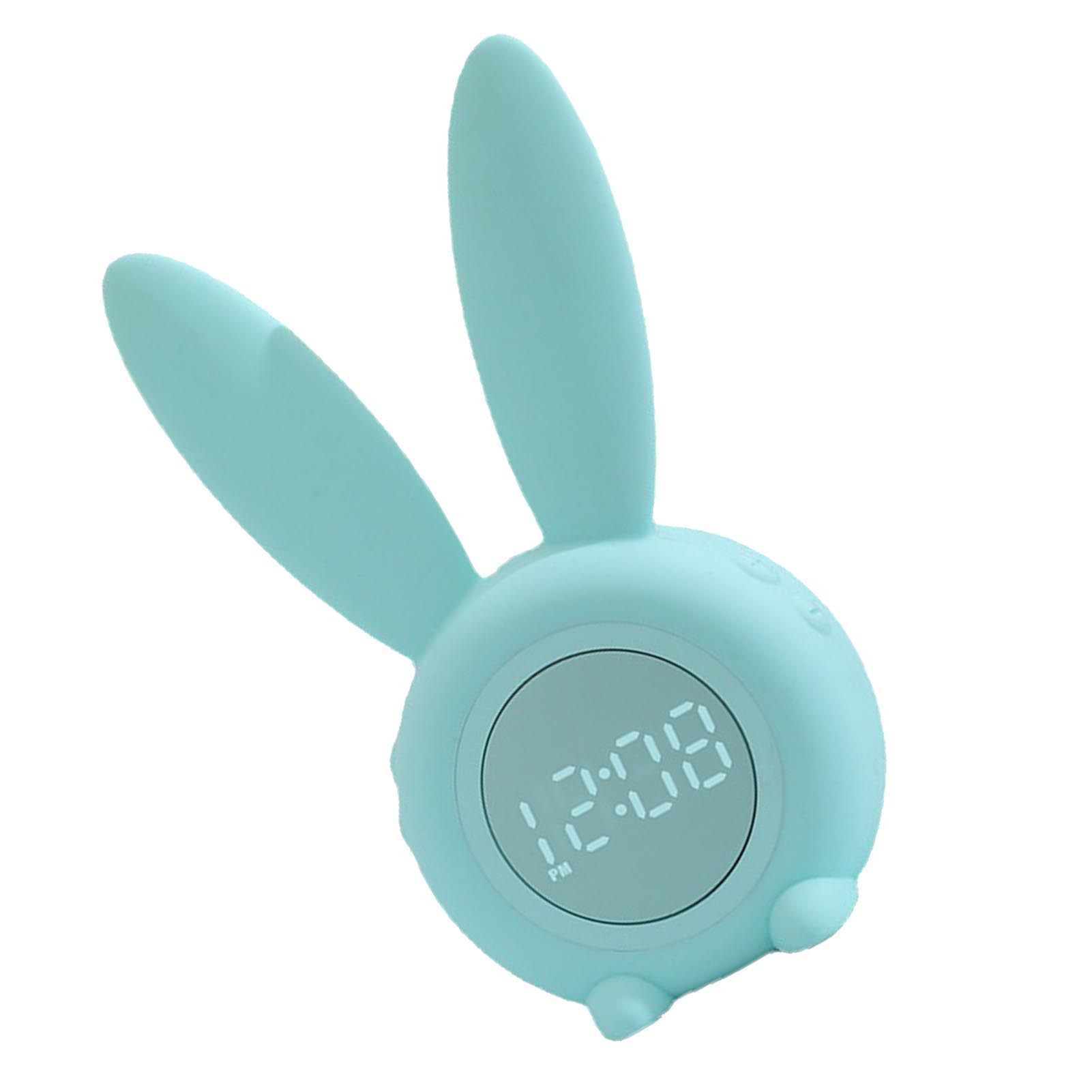 Niedlicher Elektronischer Wecker In Hasenform, Kreativer Digitaler Led-wecker Für Kinder Mit Licht, Cartoon-design Für Den Schreibtisch Von Schülern, Grün.