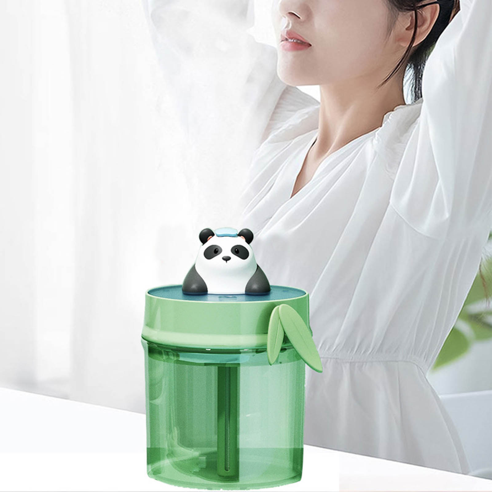 Kleiner Panda Luftbefeuchter – Mini-luftbefeuchter Mit Usb-anschluss, Tragbar Und Kreativ, Fürs Büro
