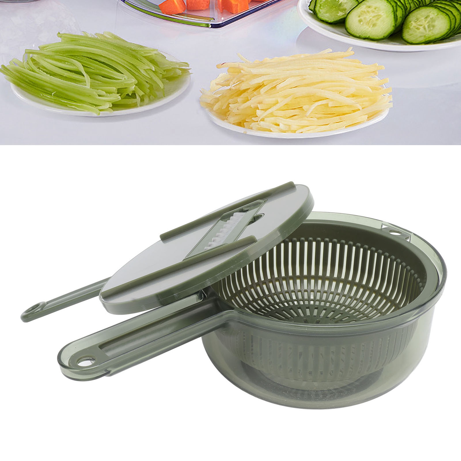 Multifunktionale Kartoffelreibe, Gemüseschneider, Radieschen- Und Gurkenreibe, Grün
