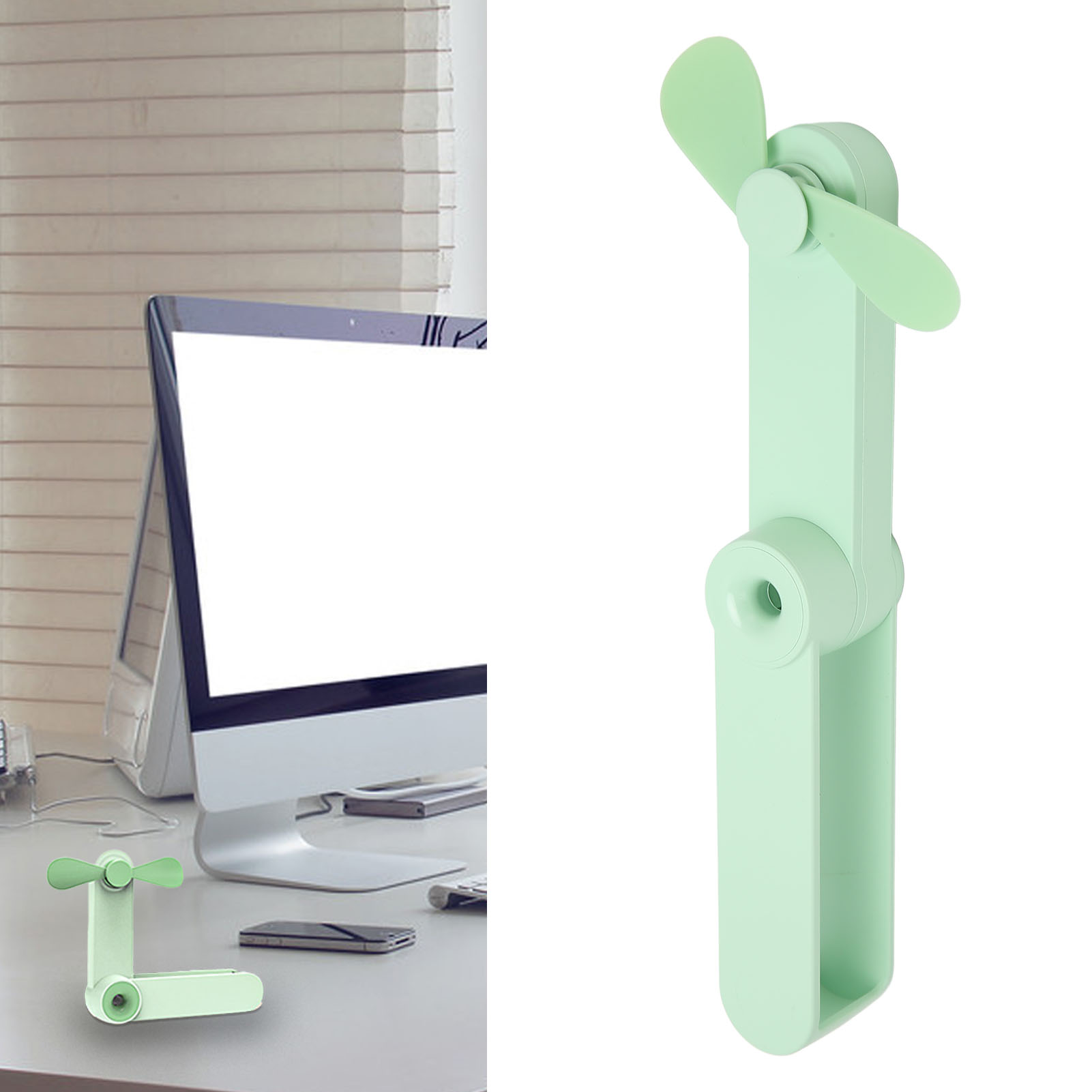 Kleiner, Tragbarer, Faltbarer Und Leistungsstarker Tischventilator, Usb-betrieben, Umweltfreundlich.
