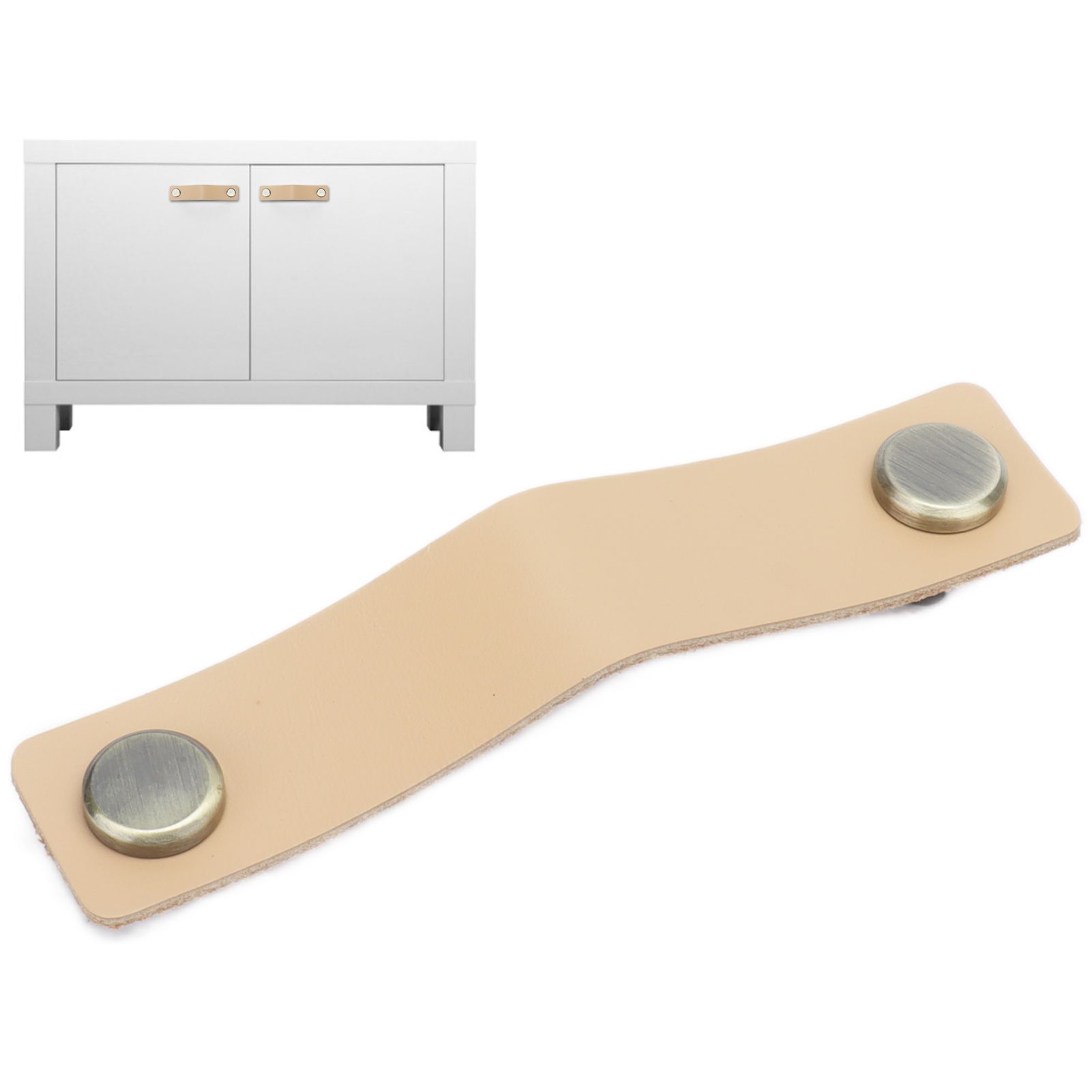 Luxuriöse, Stoßdämpfende Griffe Aus Echtem Leder, Moderne Und Minimalistische Verdeckte Griffe Für Schranktüren, Schubladen, Schränke Und Kleiderschränke, Hellbraun.