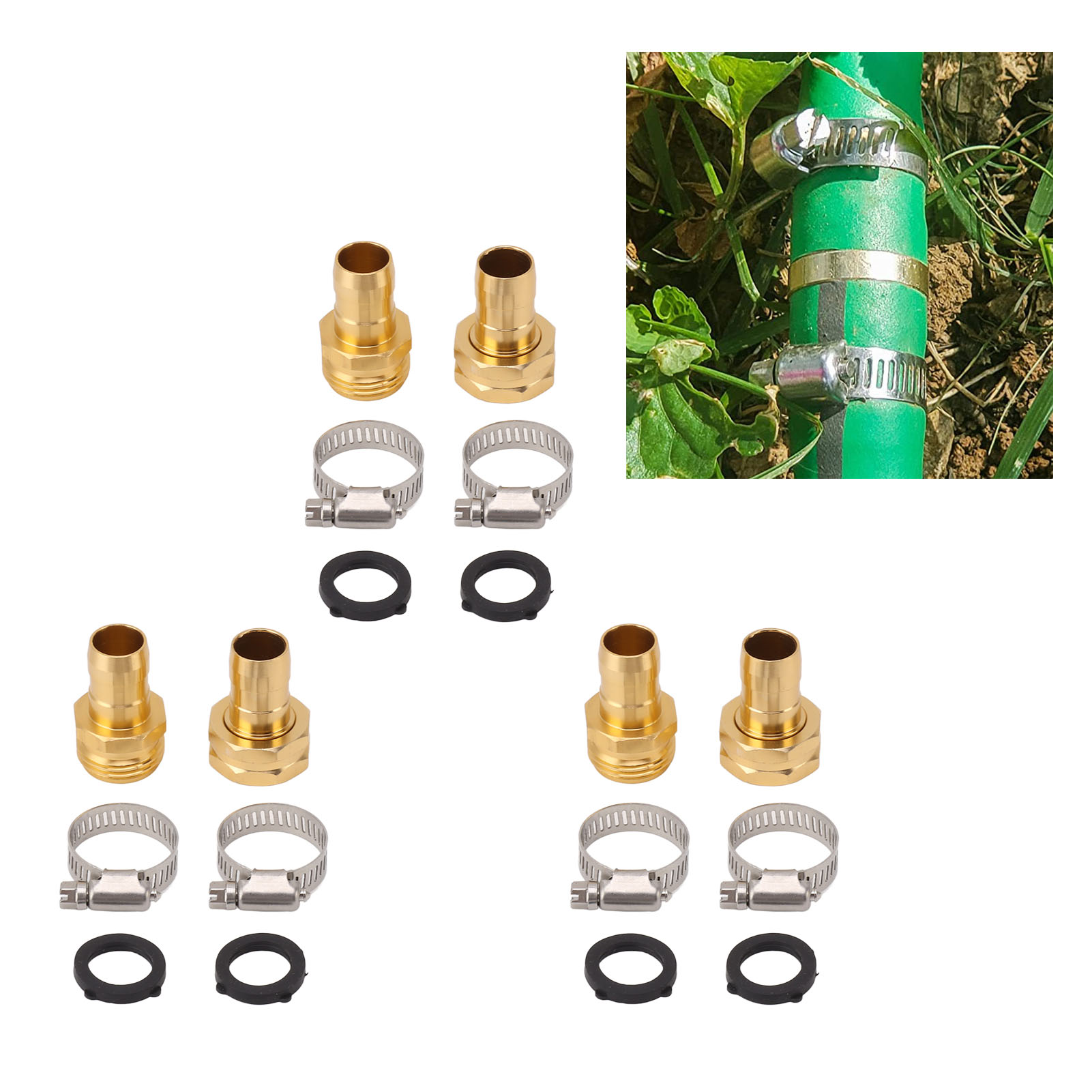 3/4-5/8" Gartenschlauchanschlüsse, 6-punkt-stecker Und -buchse, Ein Set