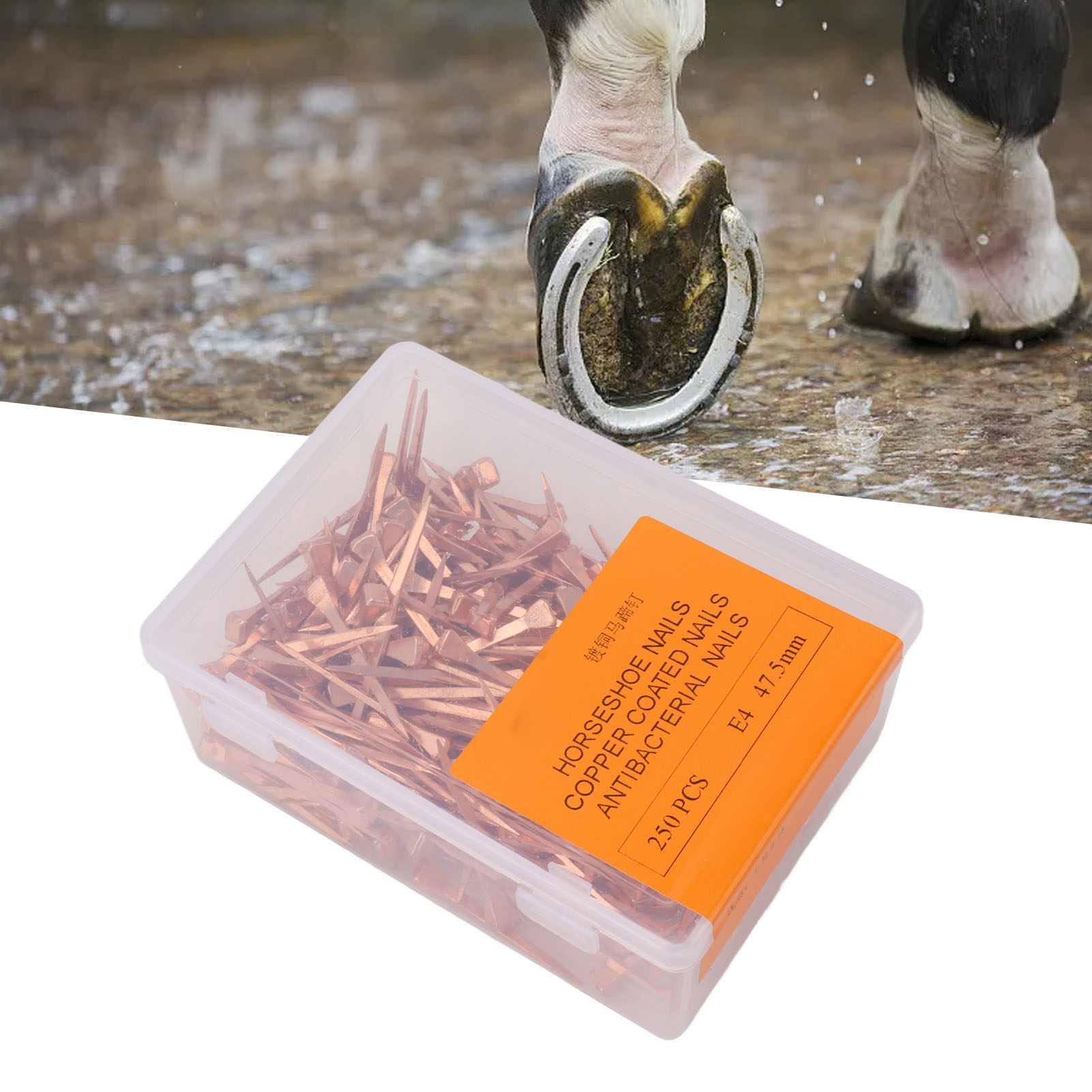 250 Verkupferte Hufeisennägel (47,5 Mm), Für Reitsport Und Haustiere.