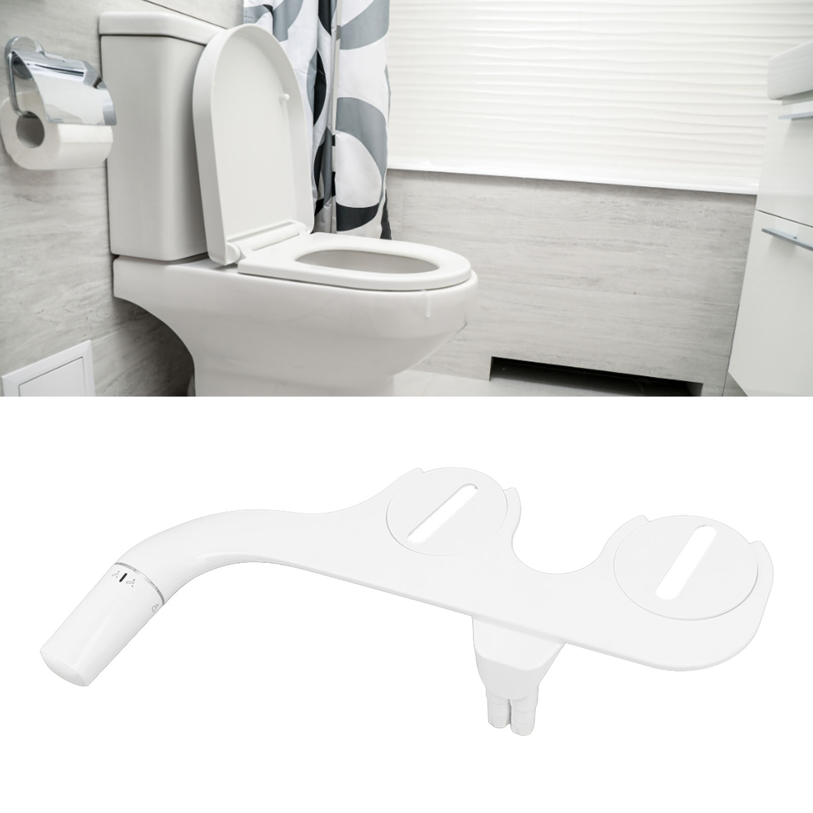 Einzelner Bidet-wc-sitz Aus Kupfer Mit 3/8"-t-stück, Intelligenter Dual-jet-bidet-wc-sitz Mit Einzigartiger Kühlung, Bidet-sitzbezug, Duschgel