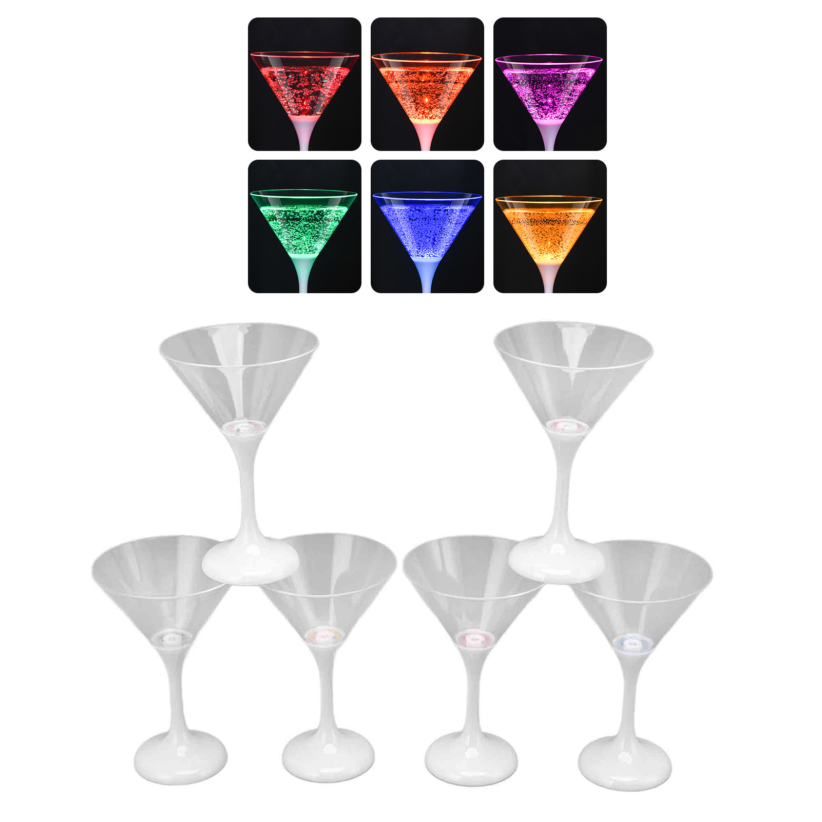 Led-cocktailglas, Ps-kunststoff-barbecher, 210 Ml, Partyzubehör, Leuchtender Becher.