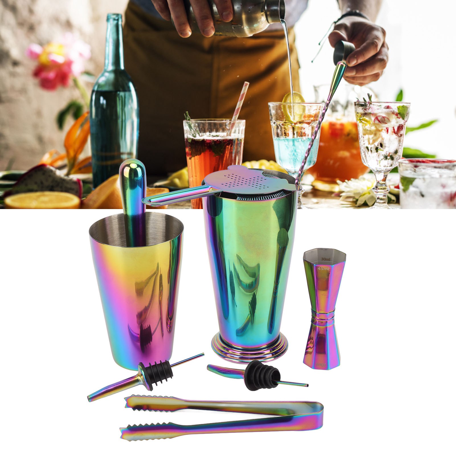 Cocktailset Aus Edelstahl 304, Amerikanisches Besteckset, Boston-shaker