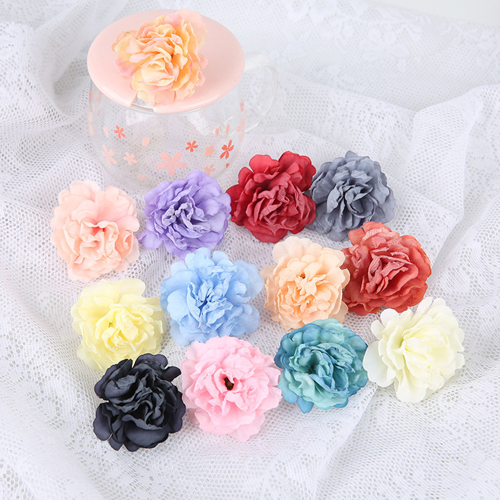 Künstliche Nelken Mit Gebrannten Rändern, Seidenblumen, Künstliche Blumenkränze, Kopfschmuck, Blumenarrangements Für Salons Und Andere Florale Artikel.