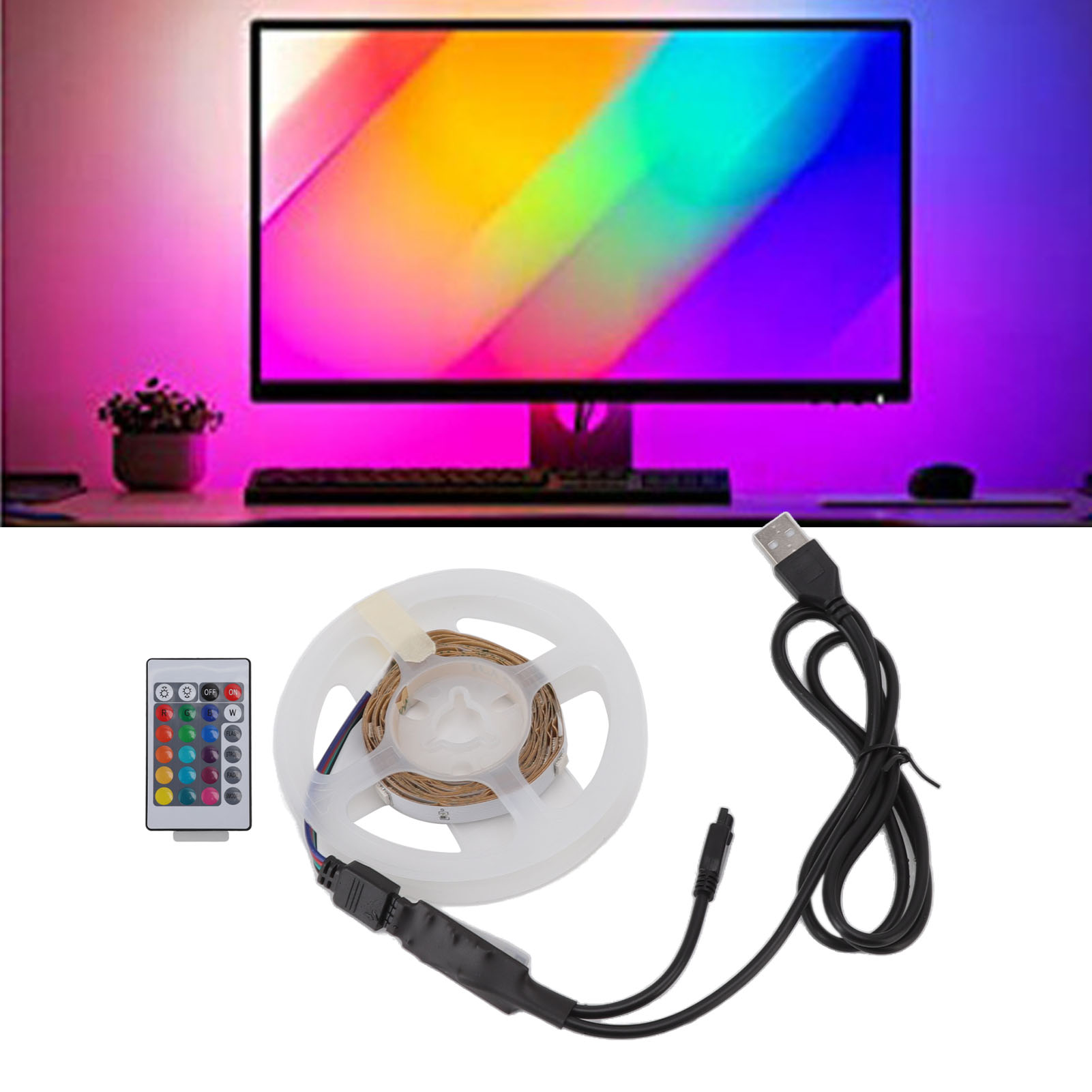 Led-lichtleiste, Rgb Niederspannung 5050, Kompatibel Mit Einer Bluetooth-anwendung, Mit Scrollender Und Dynamischer Desktop-ambientebeleuchtung, 10 Meter Lang, 5 V.