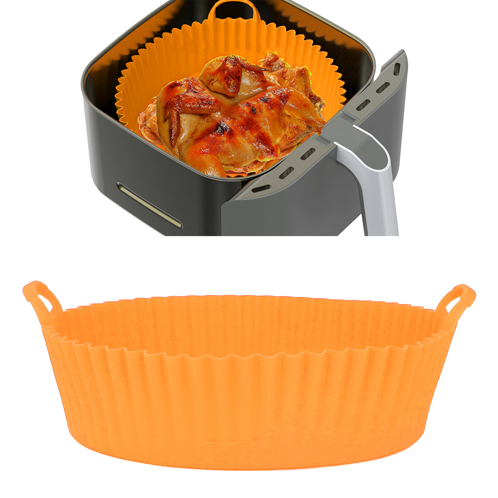 Runde, Antihaftbeschichtete Kochplatte Für Heißluftfritteusen (orange)