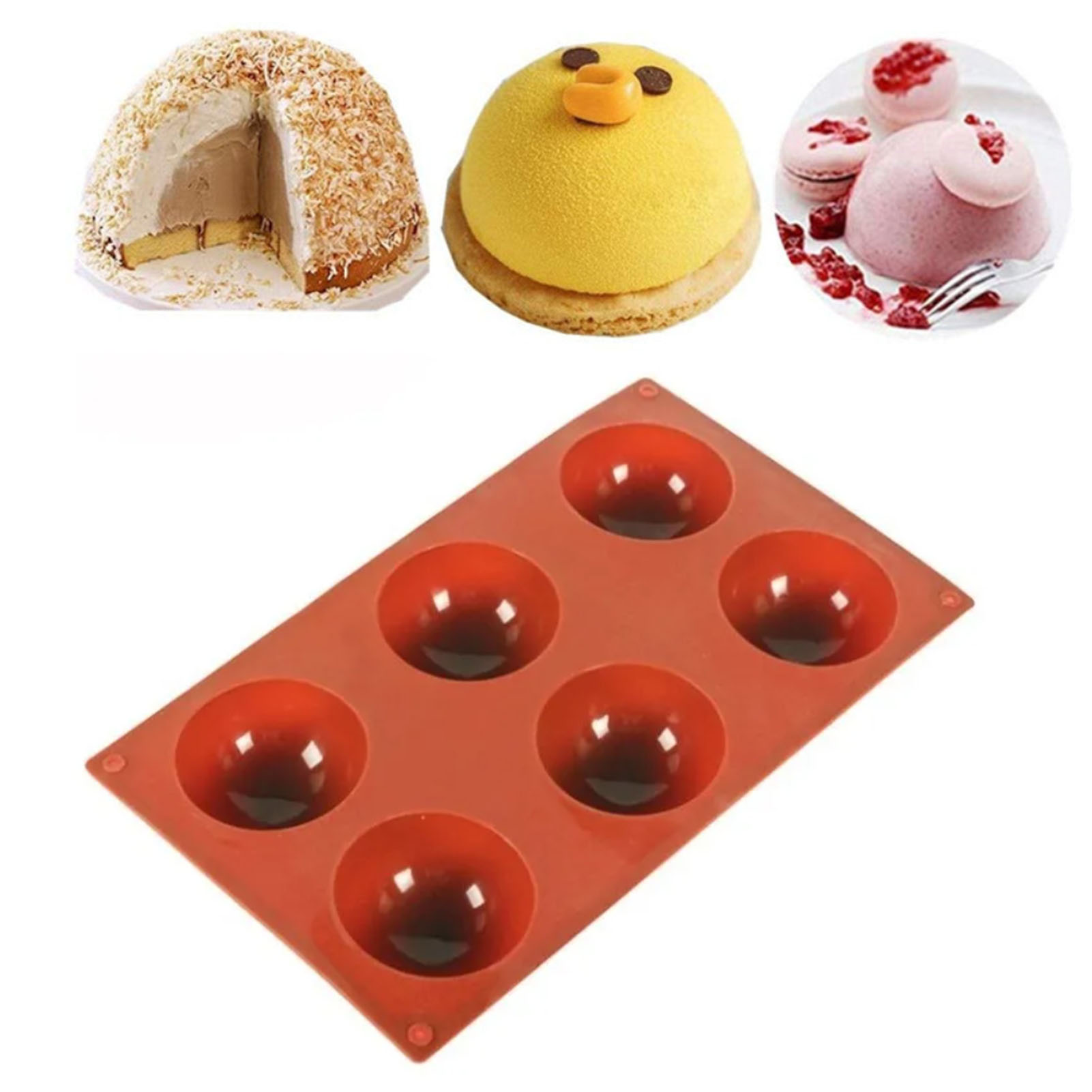 Halbkreisförmige Silikon-kuchenform Mit 6 Mulden, Seifenform, Halbkreisförmige Form Für Gelee, Pudding Und Schokolade Mit 6 Mulden