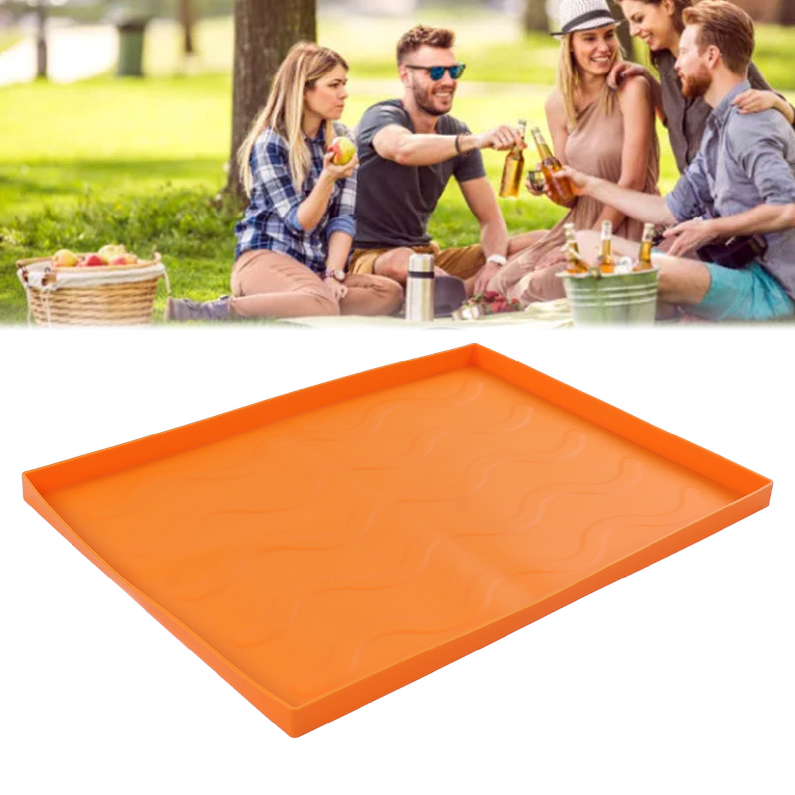 Grillrost, Grillständer, Silikon-schutzmatte, Reinigungsmatte, Grillplatte, Silikon-schutzabdeckung, Mittlere Größe, Orange.