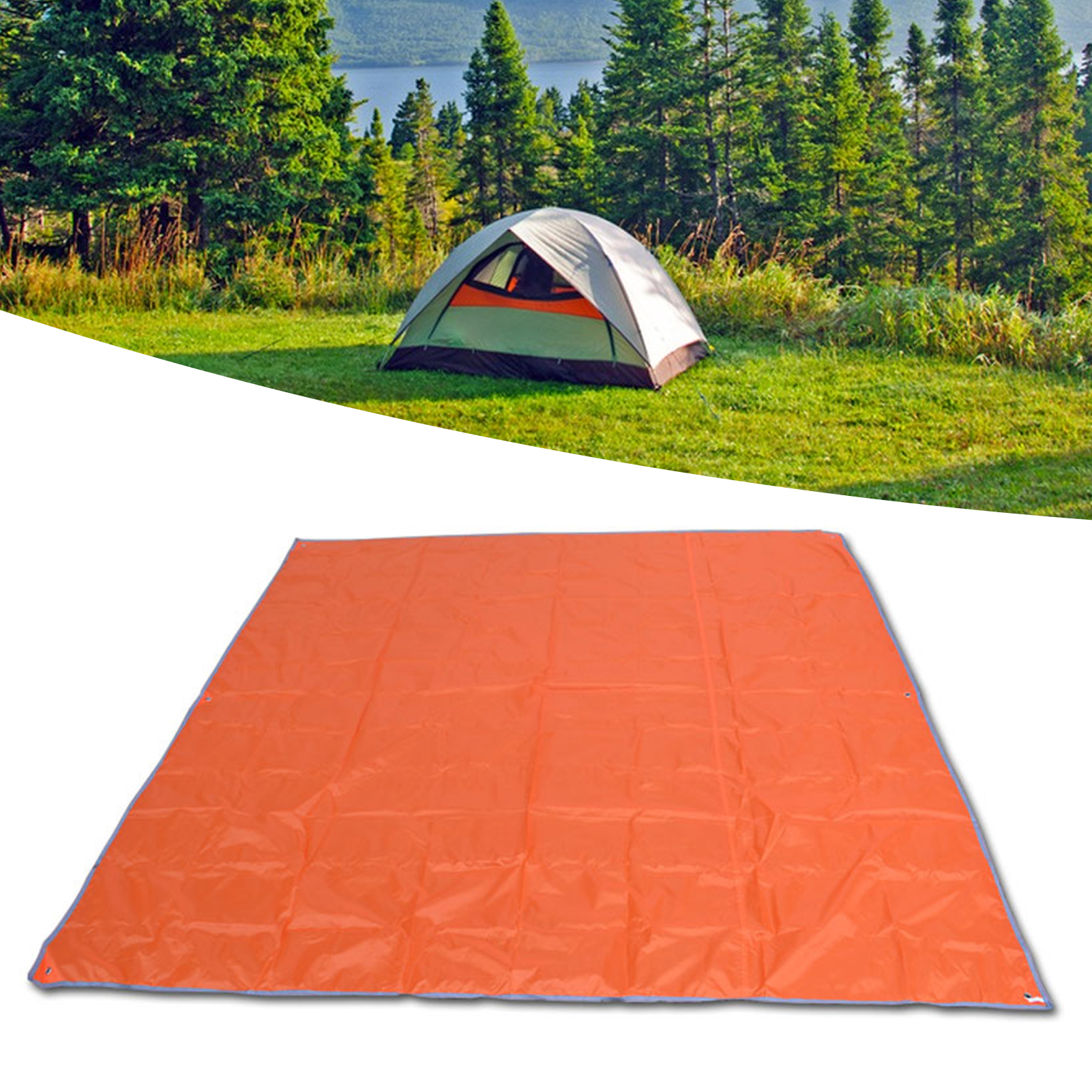 Dicke Oxford-canvas-zeltplane, Wasserdichte Campingmatte, Picknickdecke, Spielmatte, Orange, 200 X 210 Cm