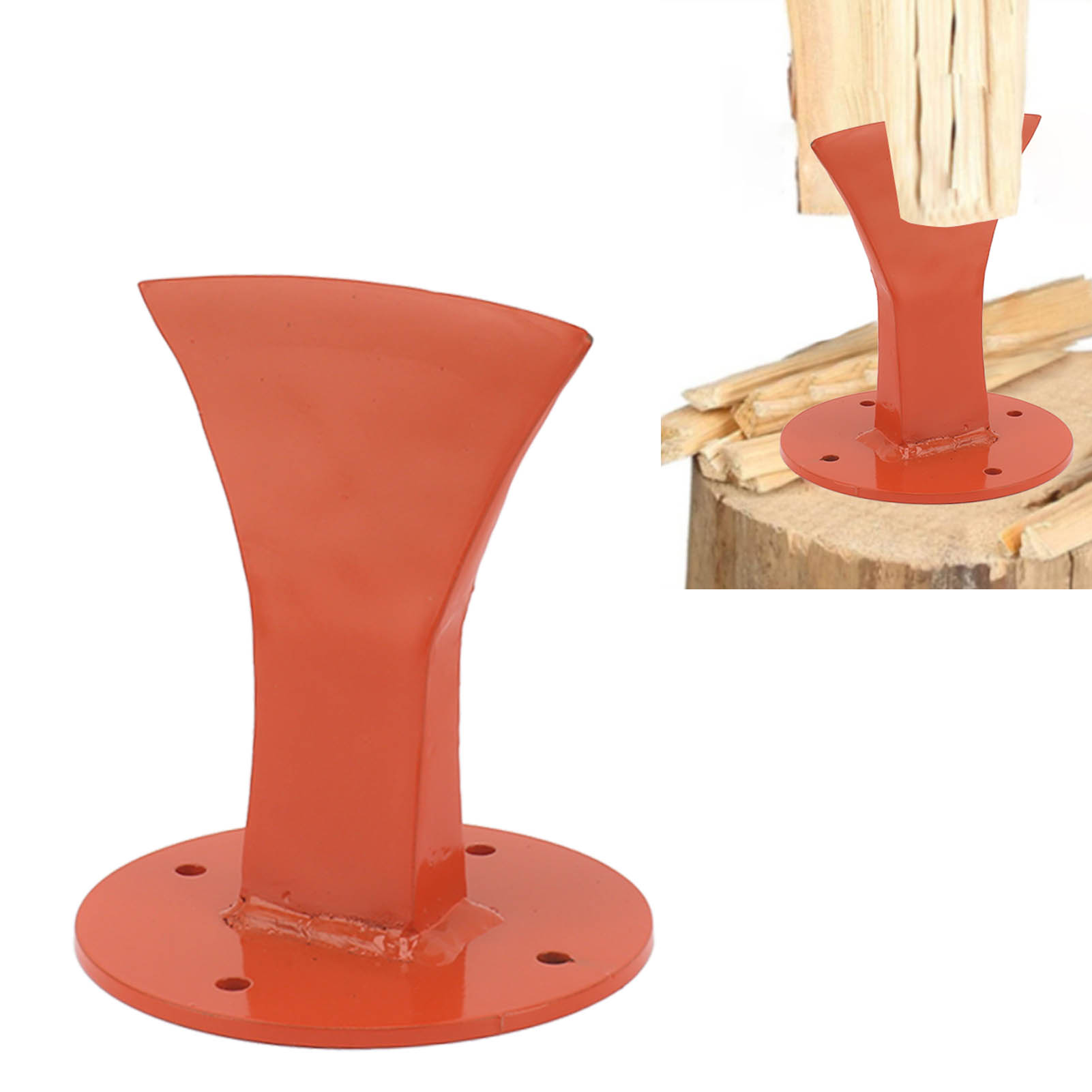 Holzspalter, Werkzeug Zum Holzspalten, Sicherer, Langlebiger Und Hocheffizienter Manueller Holzspalter Für Den Außenbereich, Orange.